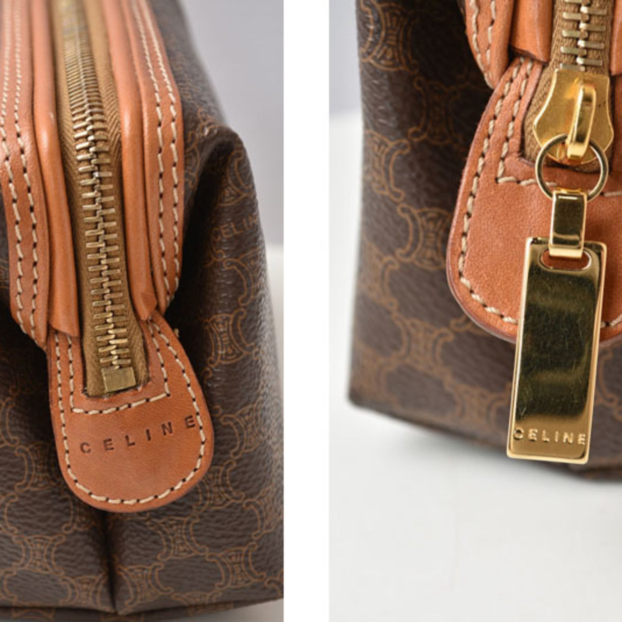 Celine Macadam Dark Brown Pvc Pouch (Pre-Owned)