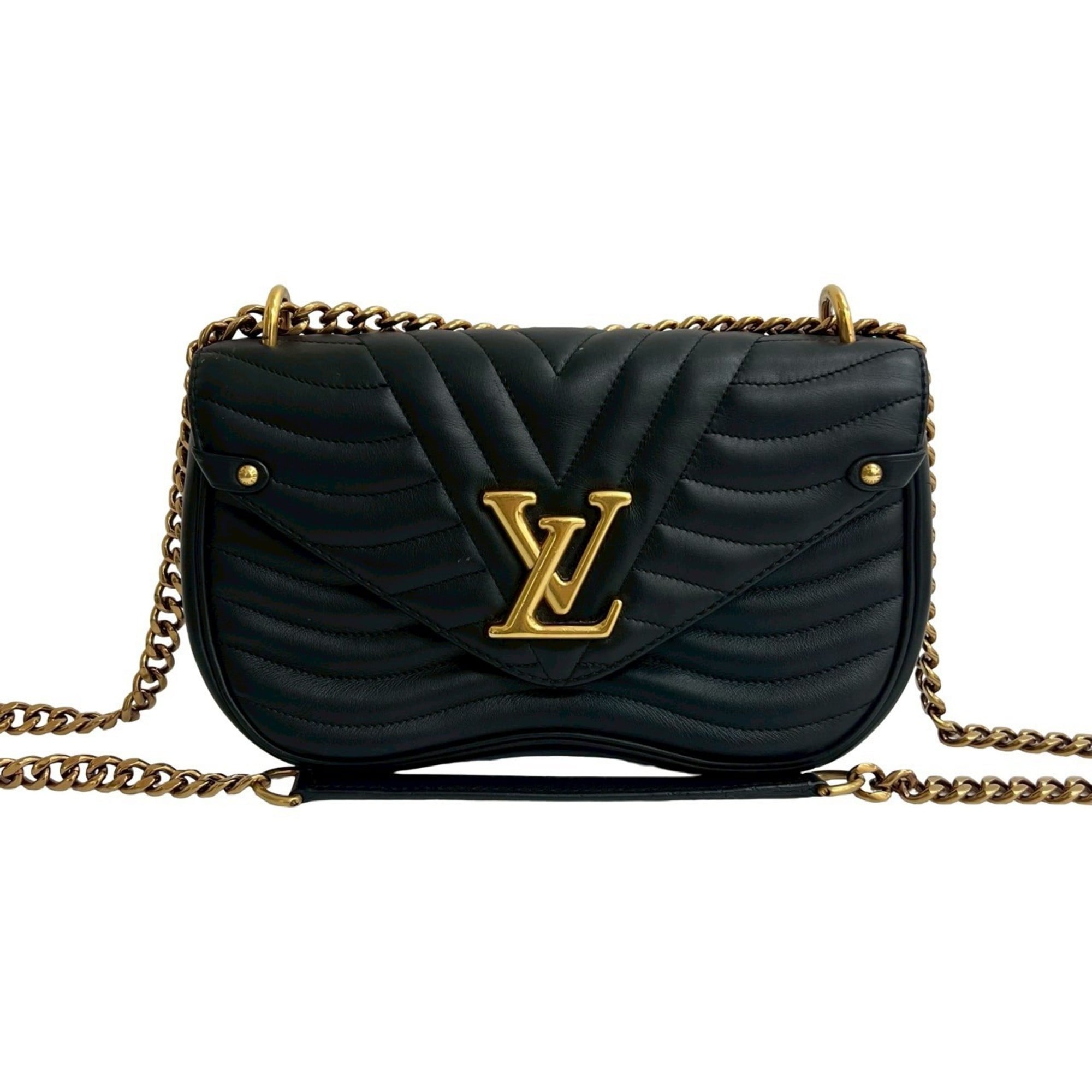 Louis Vuitton Black Leather Handbag Shoulder Bag (Pre-Owned)
