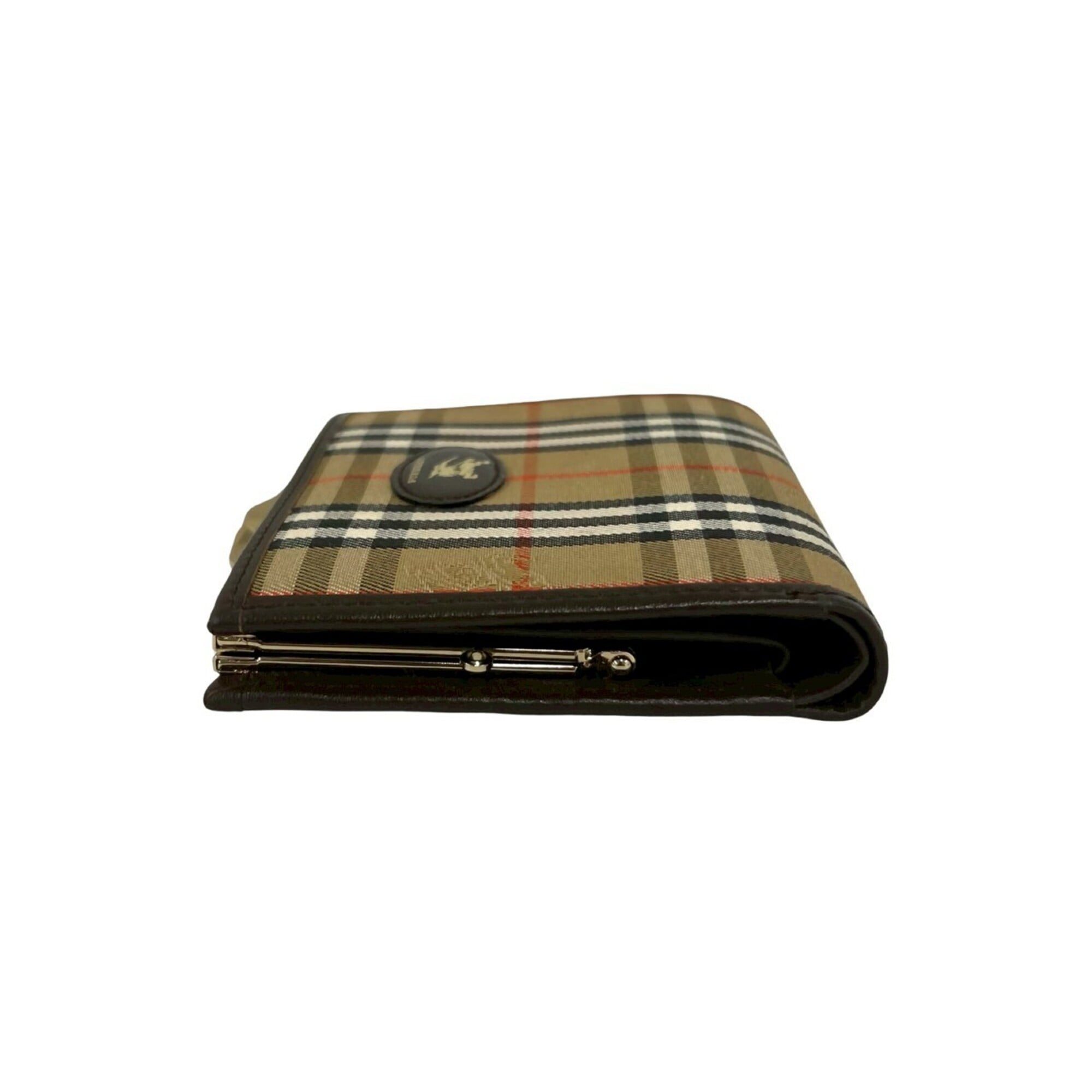 Burberry Beige Brown Canvas Leather Wallet (Bi-Fold) (Pre-Owned)