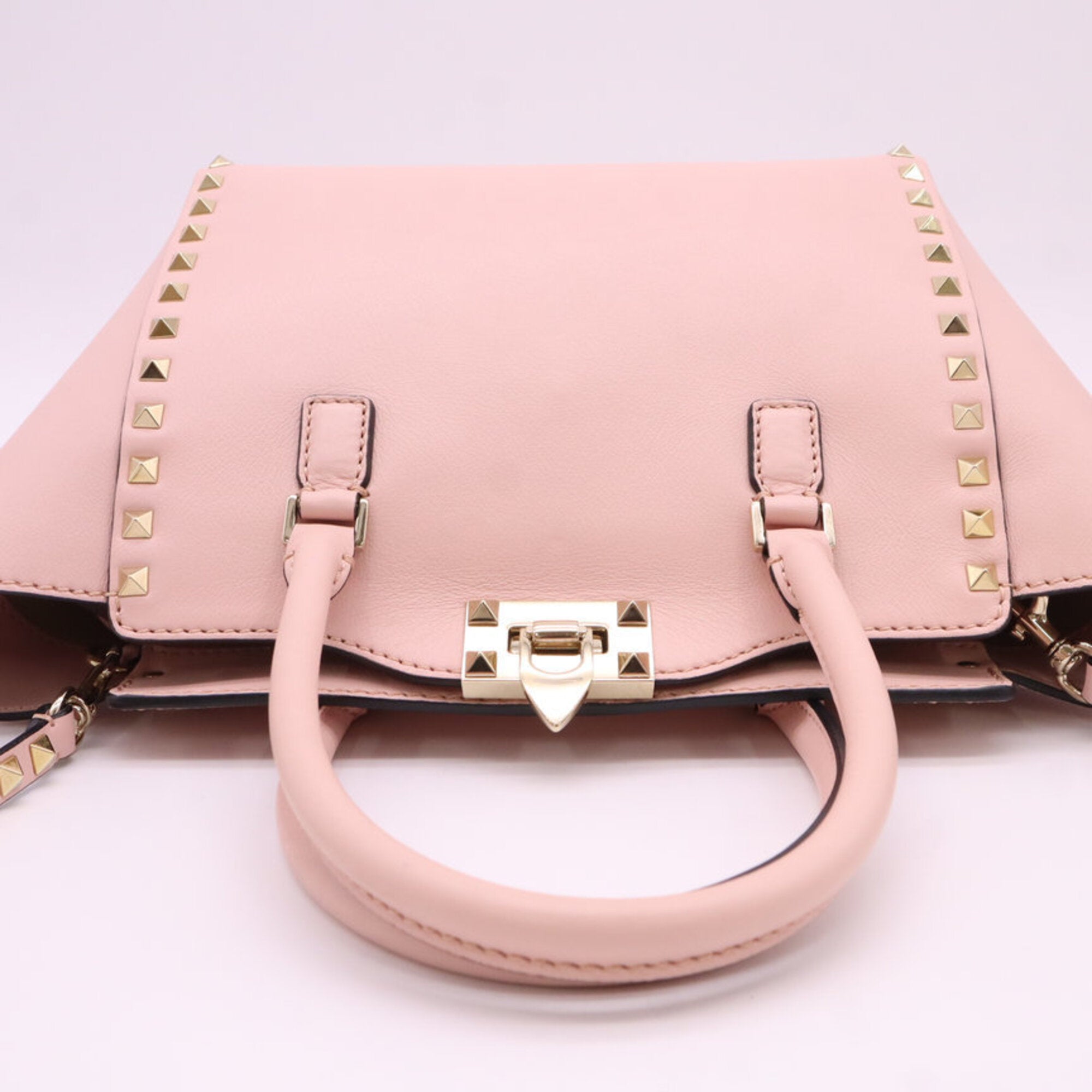 Valentino Pink Leather Handbag Shoulder Bag (Pre-Owned)