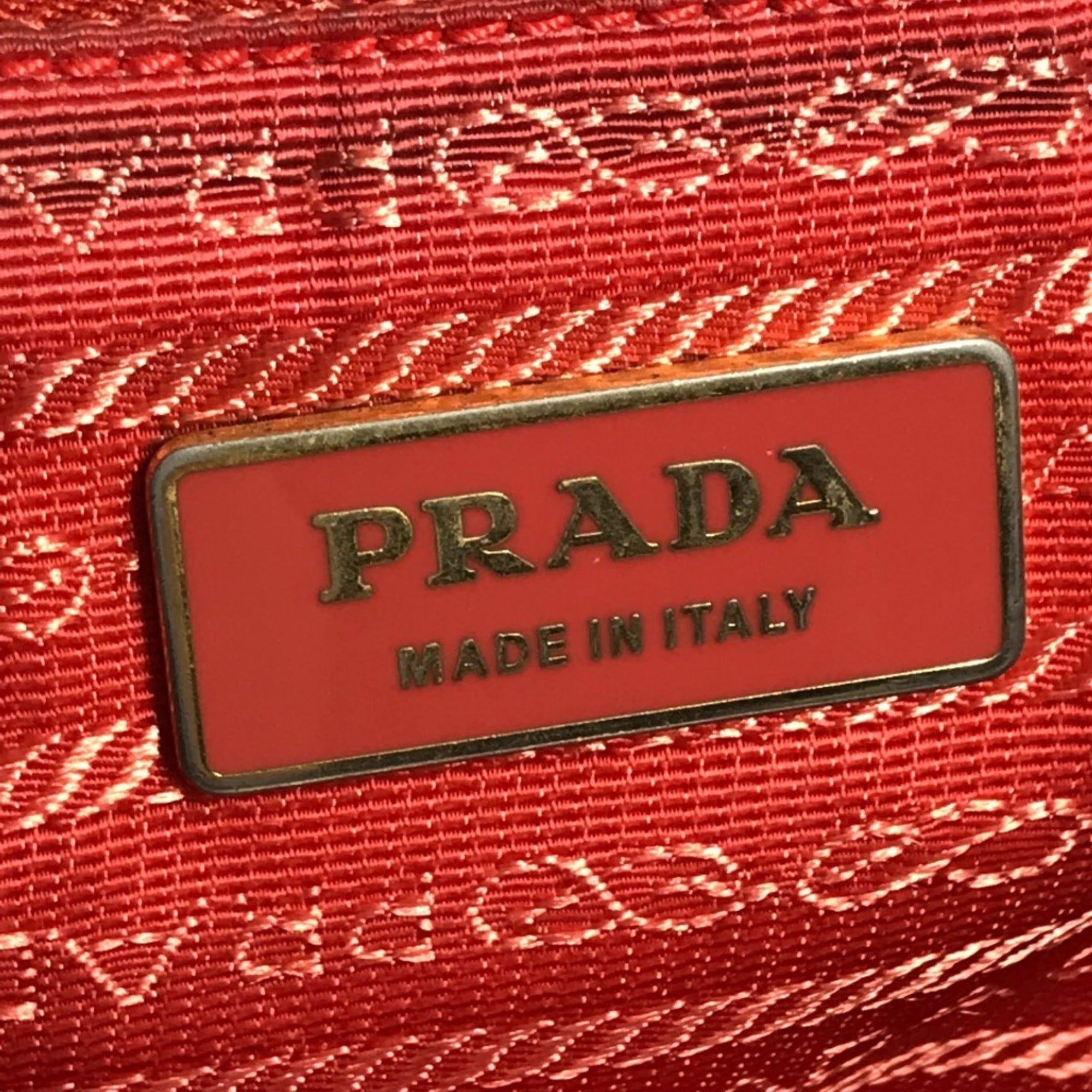 Prada Pink White Nylon Handbag Tote Bag (Pre-Owned)