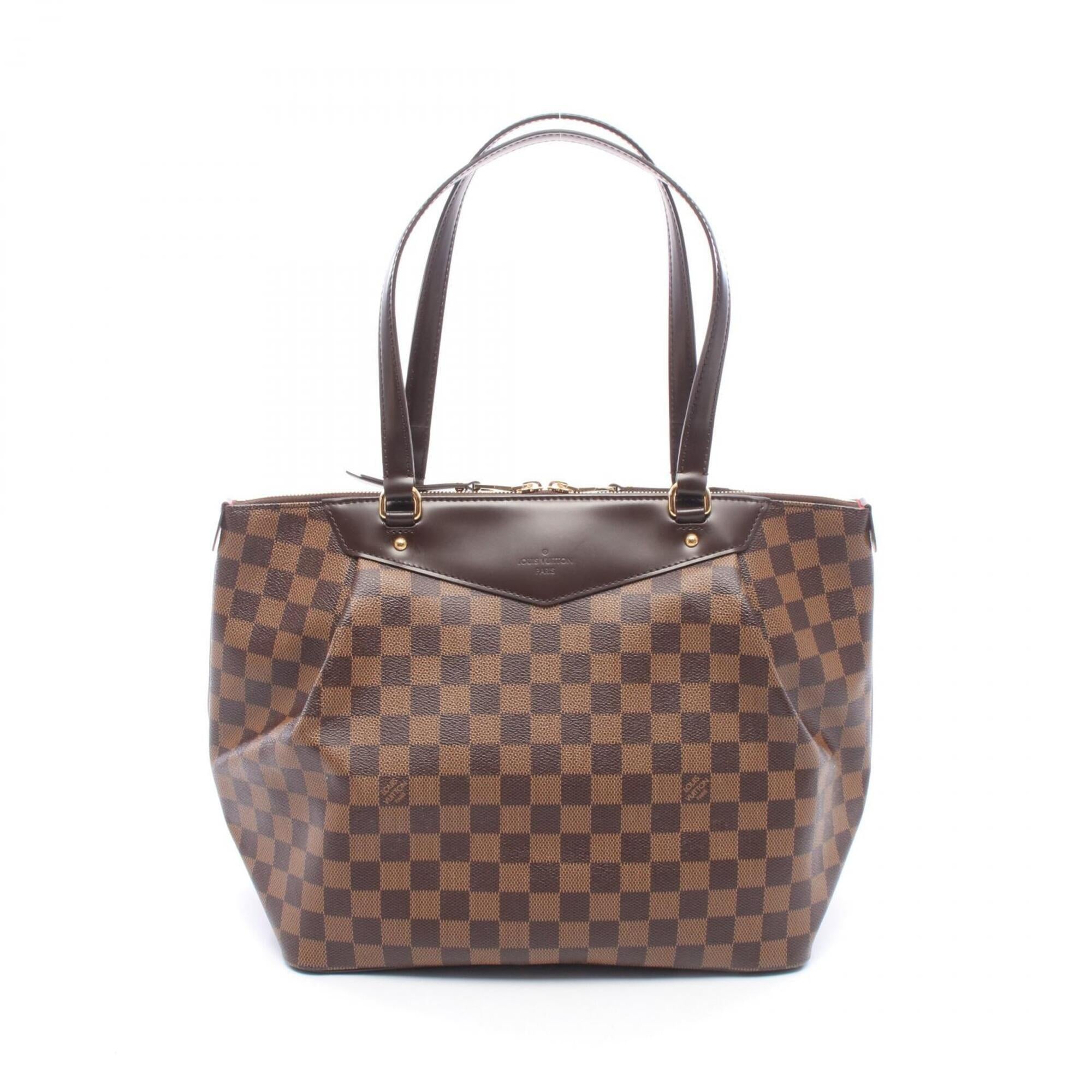 Louis Vuitton Brown Coated Canvas Leather Handbag Tote Bag (Pre-Owned)