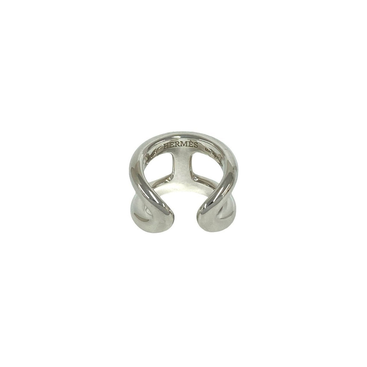 Hermes Silver Silver 925 Band Ring (Pre-Owned)