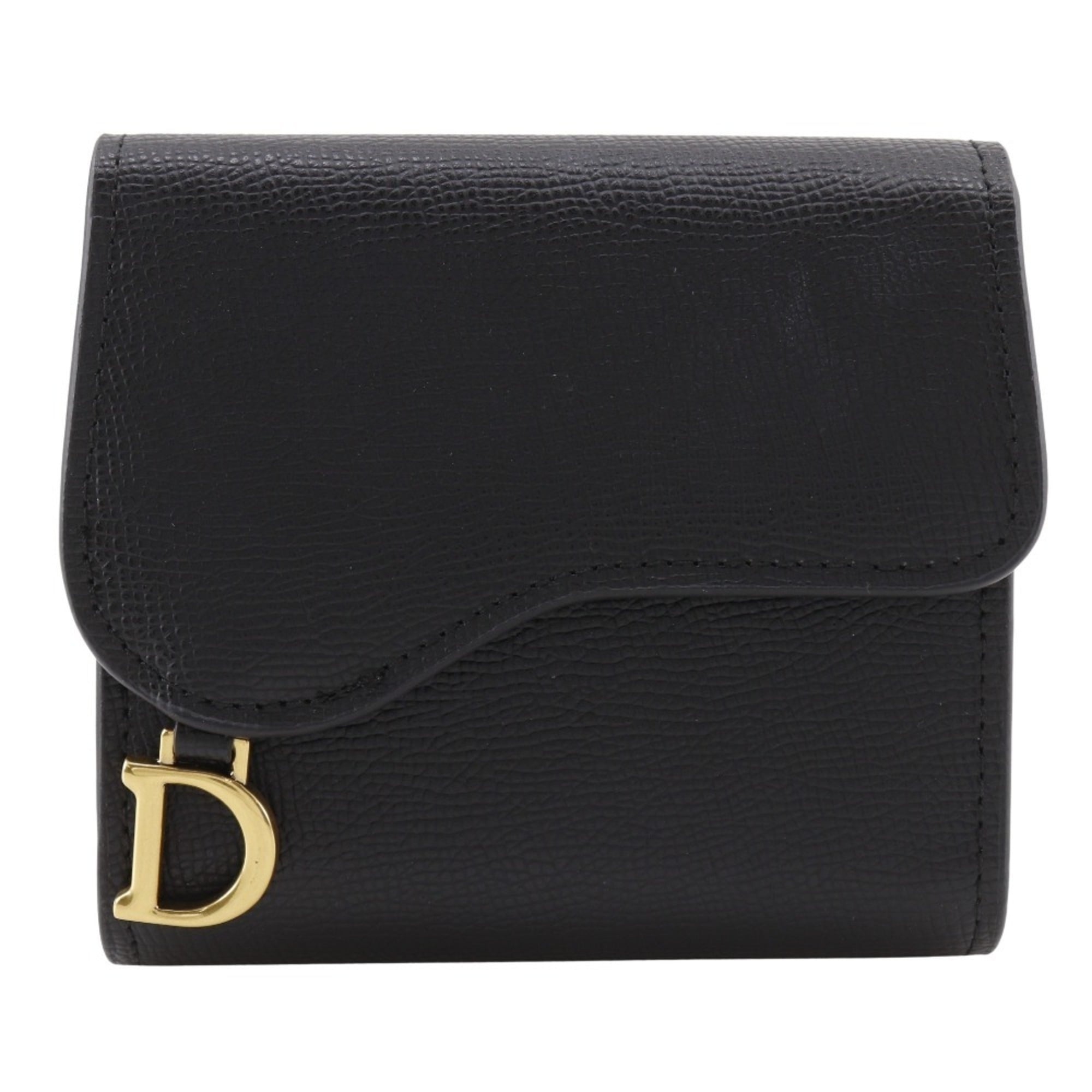 Christian Dior Black Leather Wallet (Tri-Fold) (Pre-Owned)
