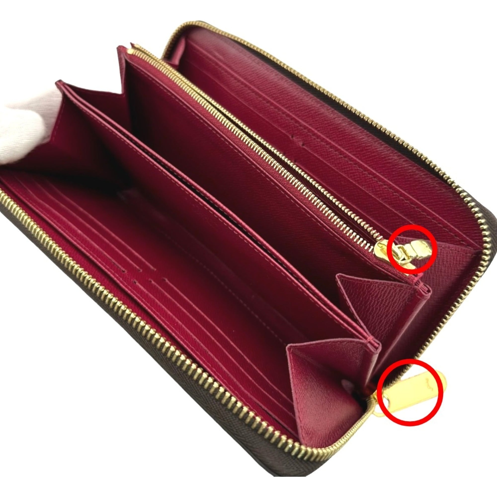 Louis Vuitton Monogram Brown Fuchsia Monogram Long Wallet (Bi-Fold) (Pre-Owned)