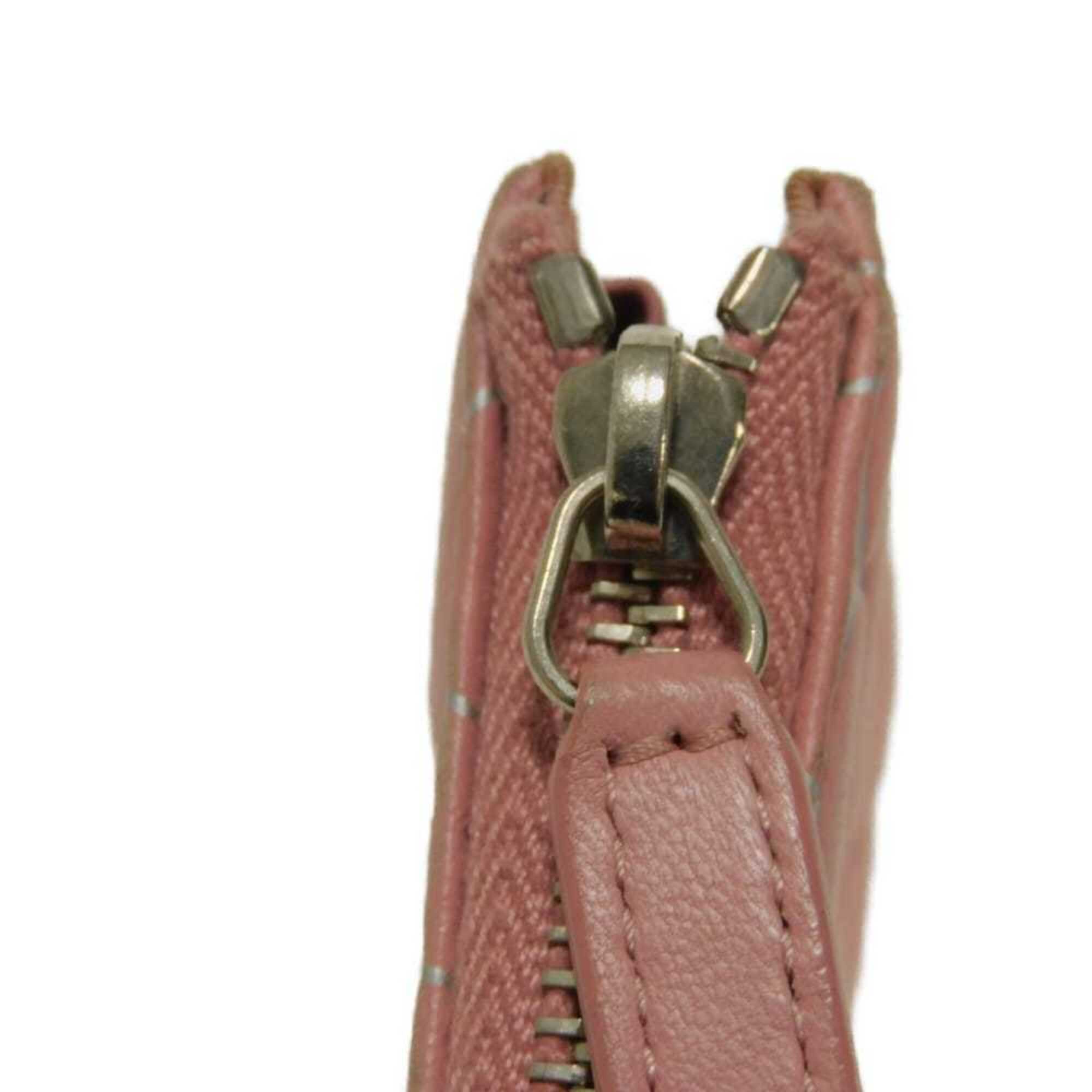 Chanel Camellia Pink Leather Coin Purse/Coin Case (Pre-Owned)
