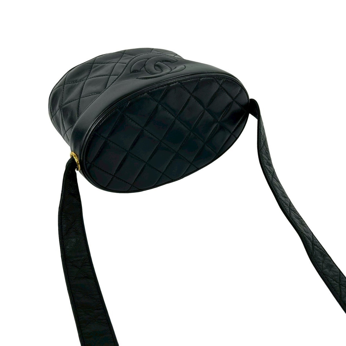Chanel Black Leather Shoulder Bag Vanity Bag (Pre-Owned)