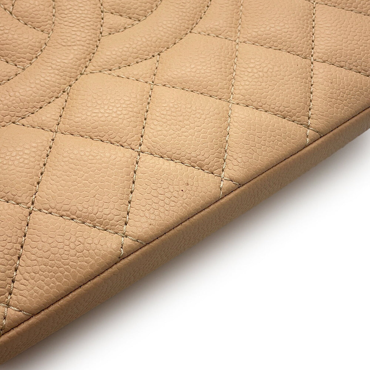 Chanel Matelasse Beige Grained Calfskin Handbag Shoulder Bag (Pre-Owned)