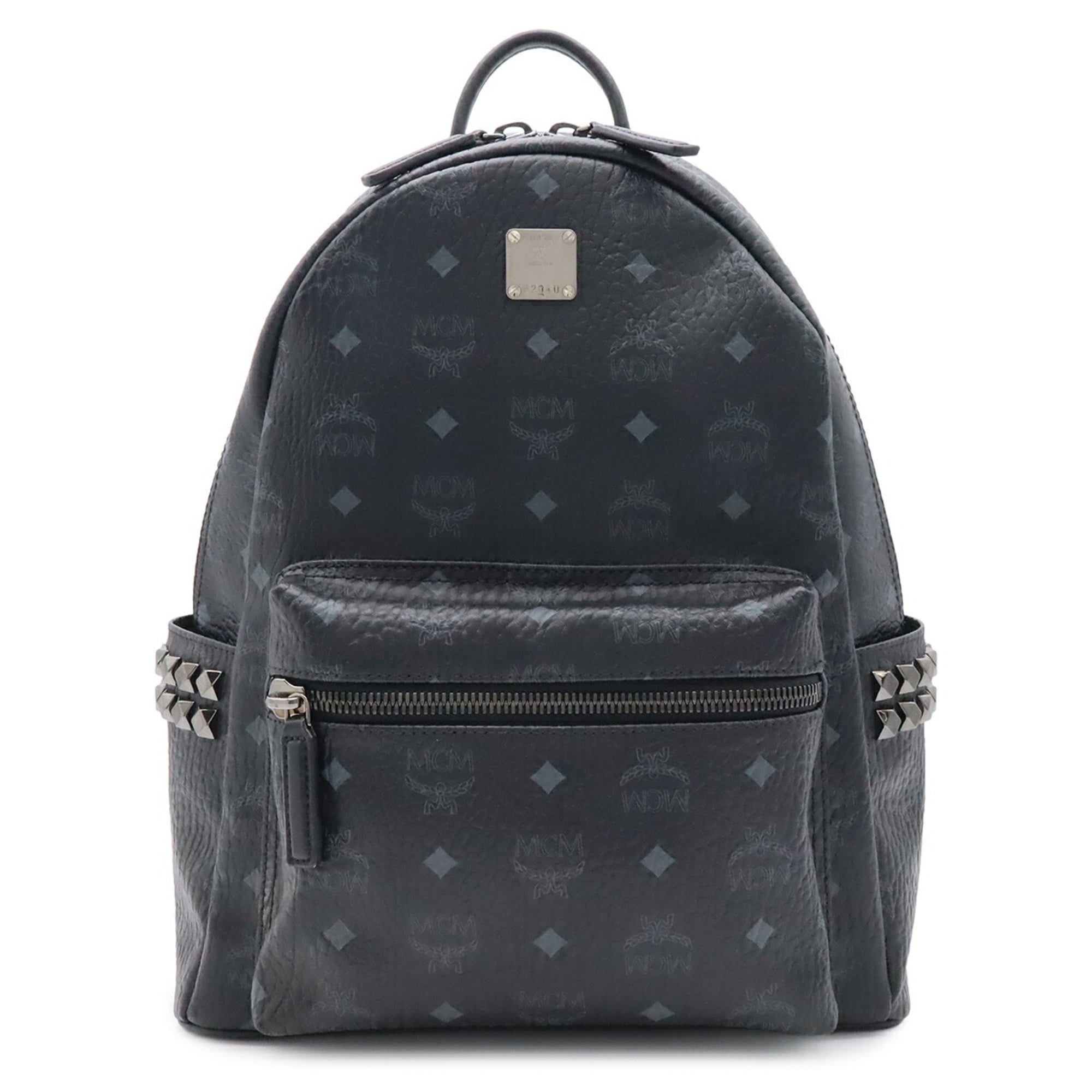 Mcm Black Coated Canvas Backpack (Pre-Owned)