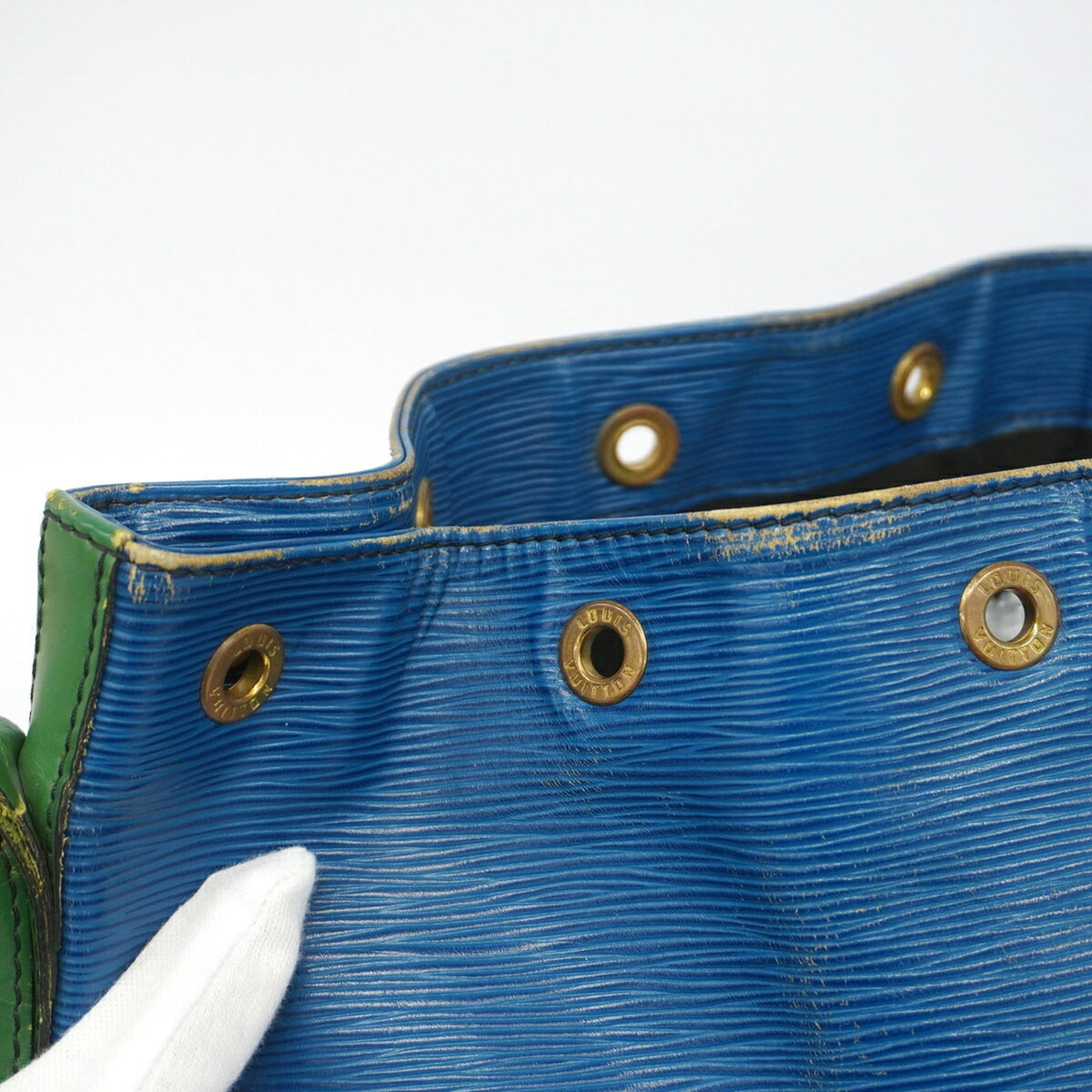 Louis Vuitton Borneo Green Toledo Blue Shoulder Bag (Pre-Owned)