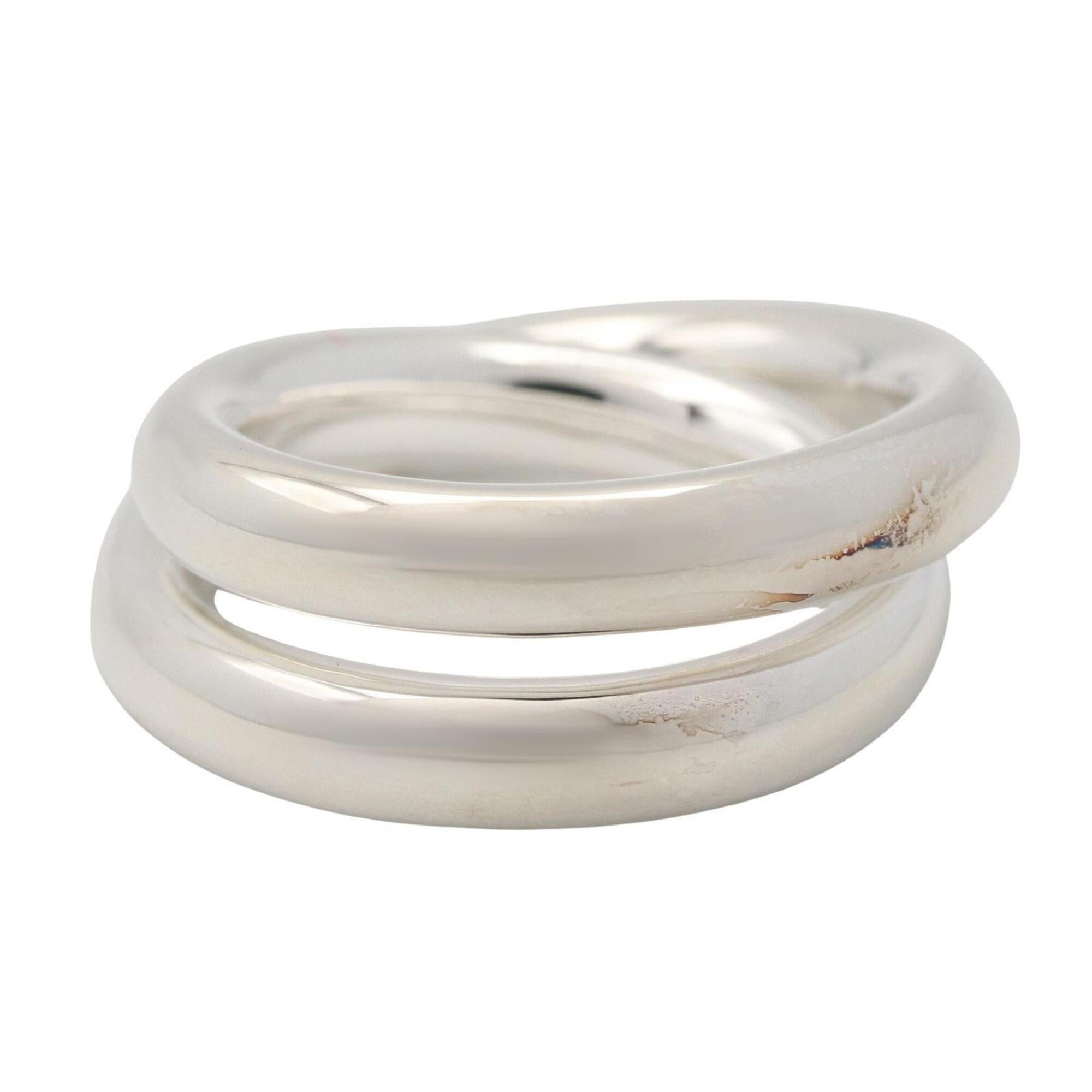 Hermes Silver Silver 925 Band Ring (Pre-Owned)