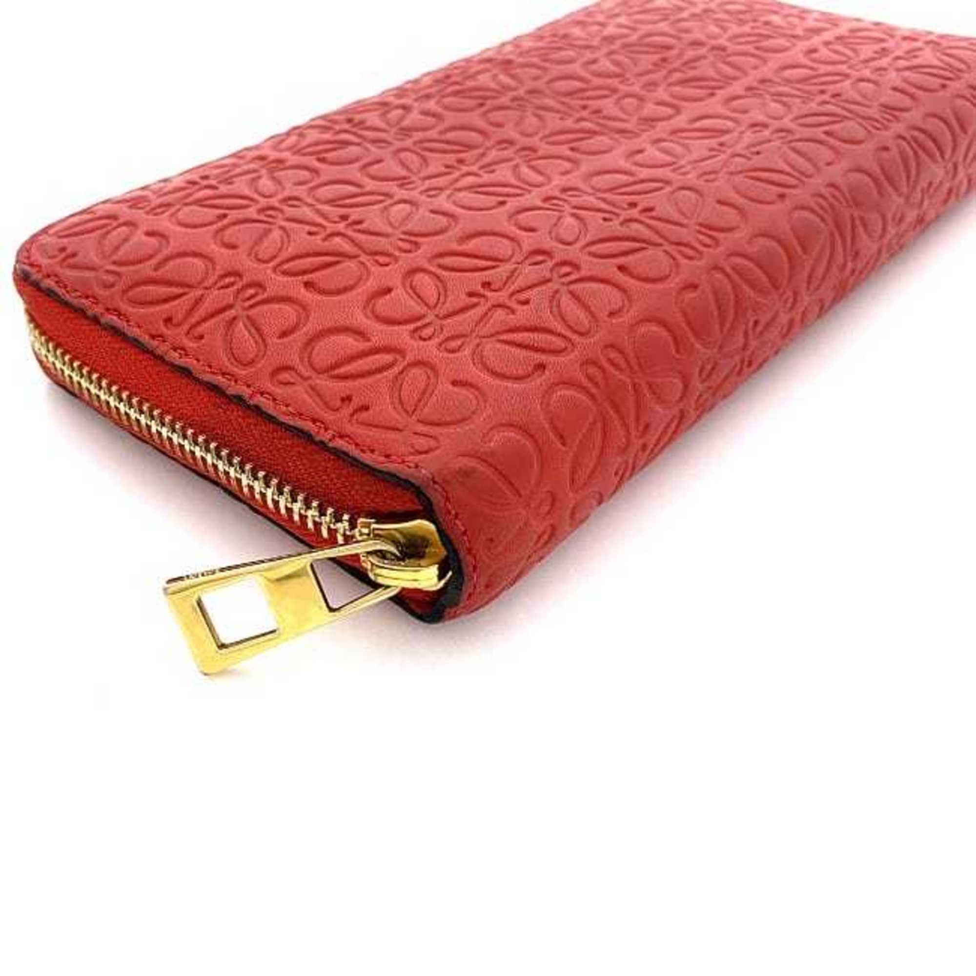 Loewe Repeat Red Color Leather Coin Purse/Coin Case (Pre-Owned)