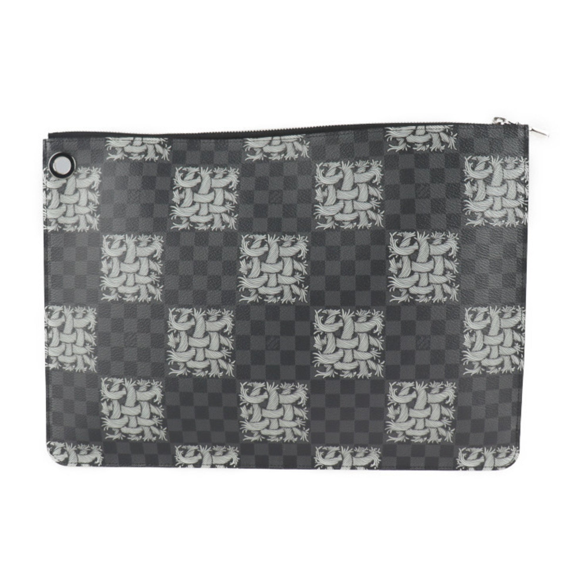 Louis Vuitton Black Gray Damier Graphite Clutch Bag (Pre-Owned)