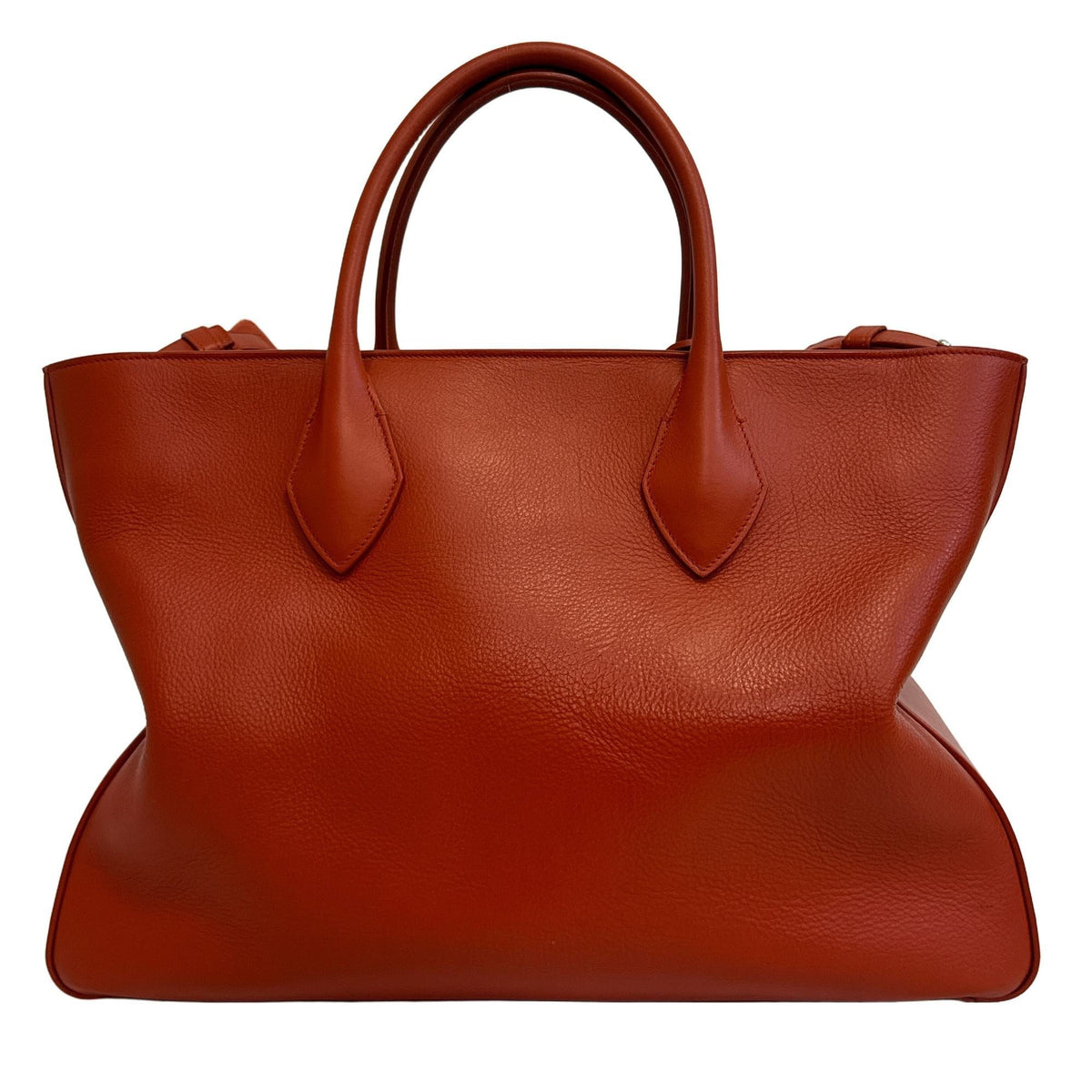 Salvatore Ferragamo Orange Leather Handbag Tote Bag (Pre-Owned)