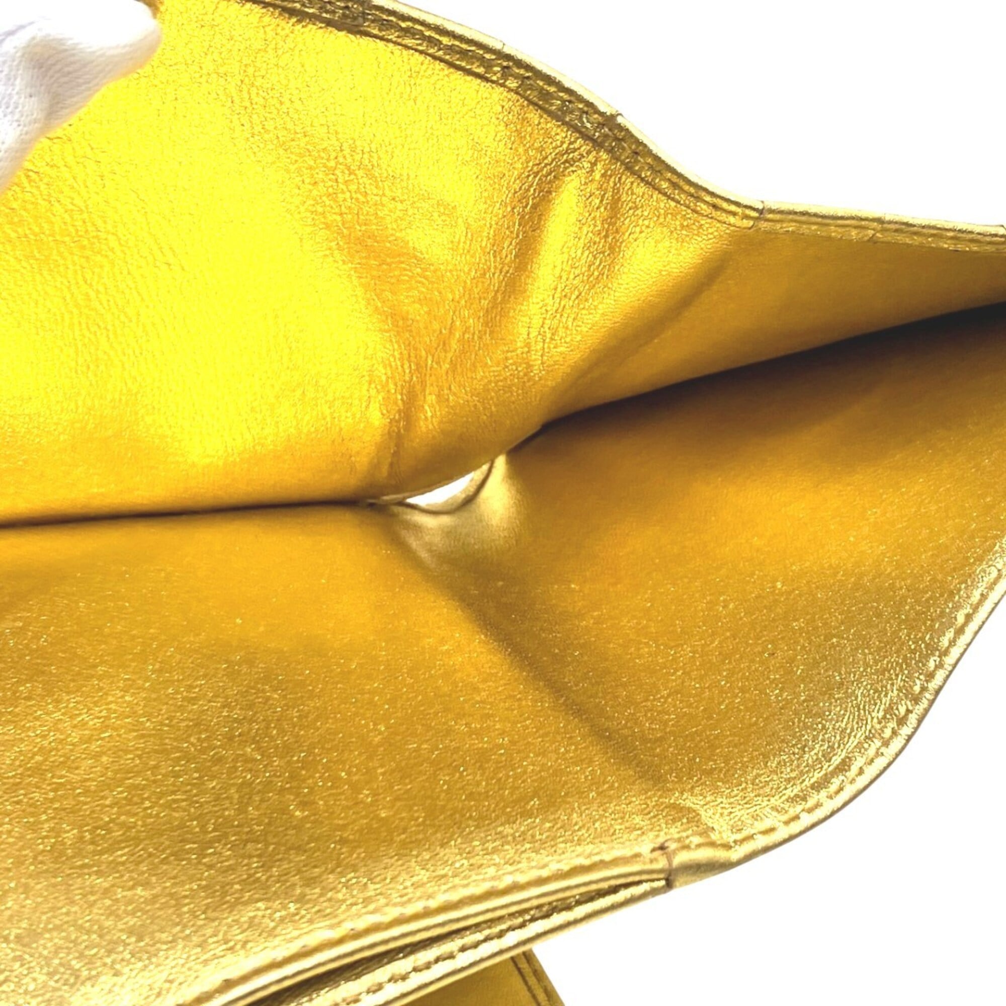 Loewe Gold Leather Wallet (Tri-Fold) (Pre-Owned)