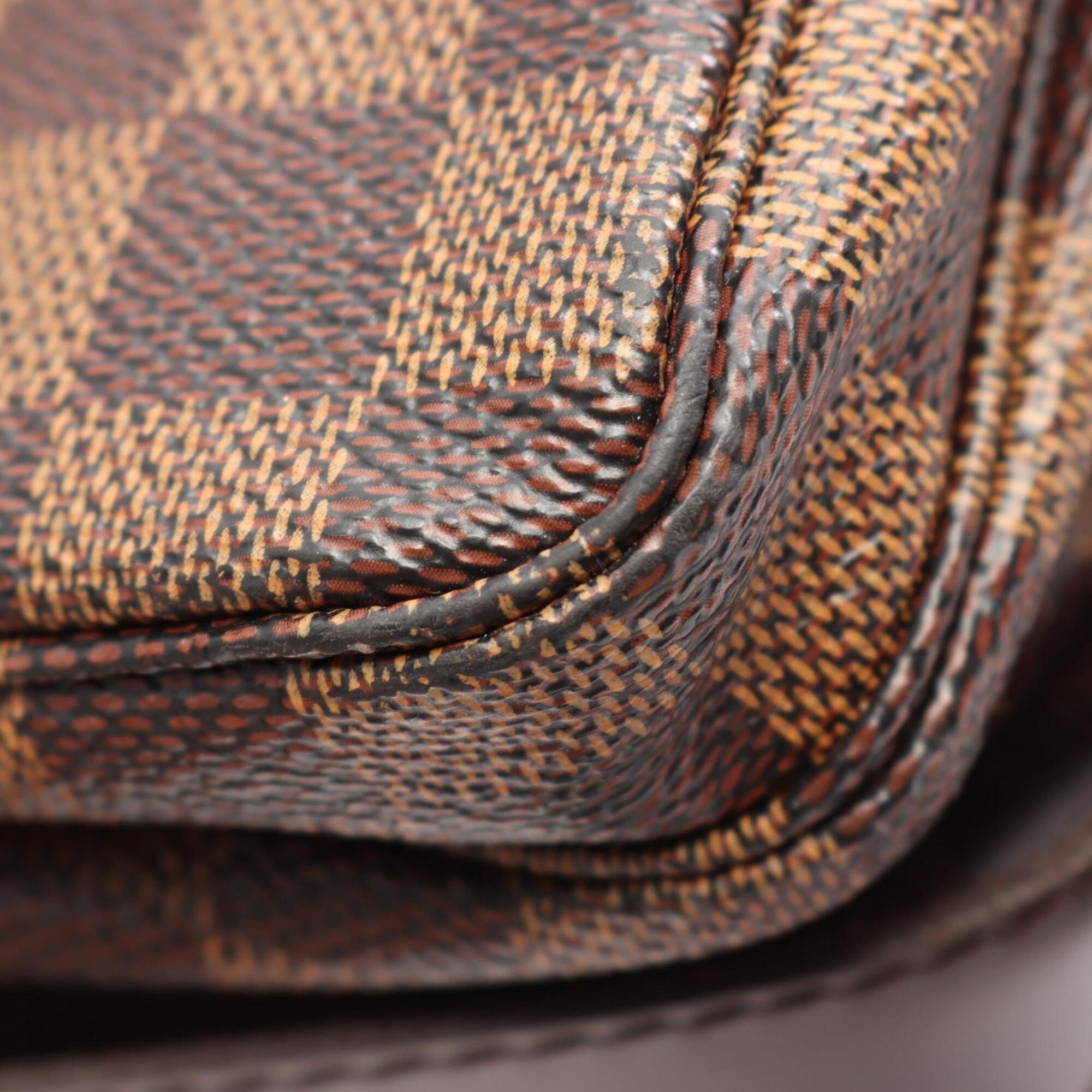 Louis Vuitton Brown Coated Canvas Leather Shoulder Bag (Pre-Owned)