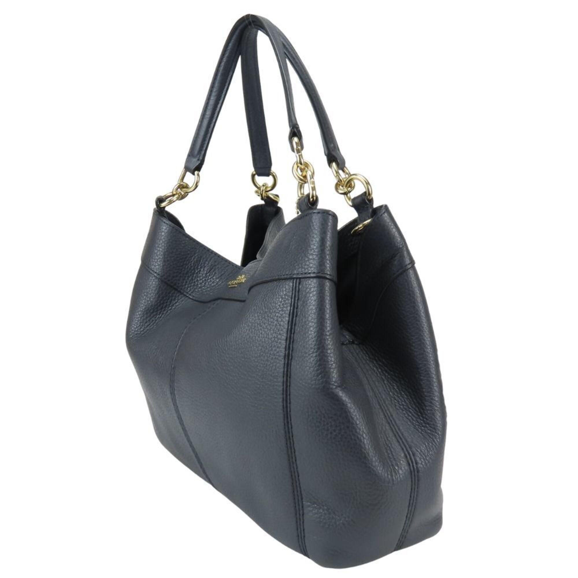 Coach Dark Navy Leather Tote Bag (Pre-Owned)