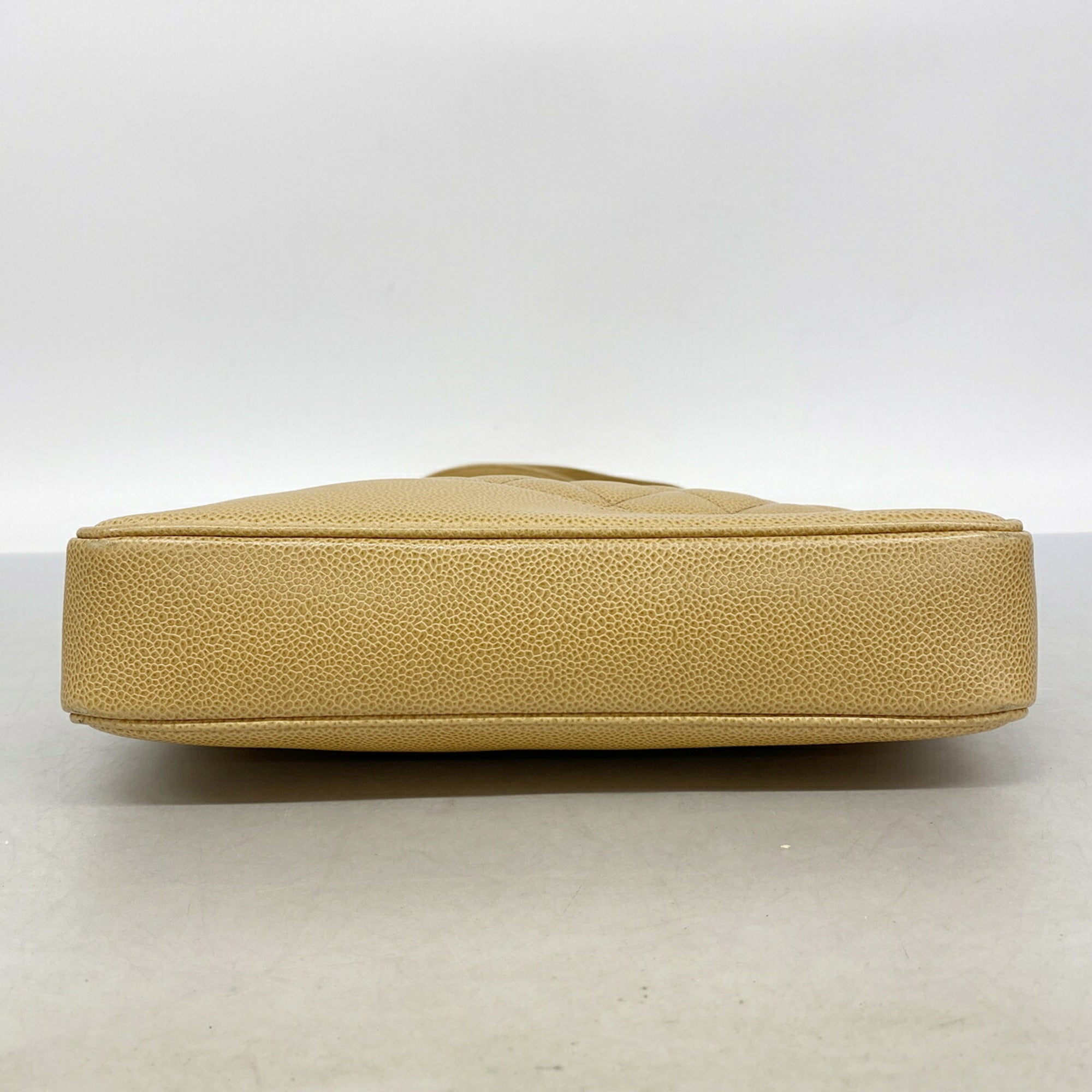 Chanel Beige Grained Calfskin Shoulder Bag (Pre-Owned)