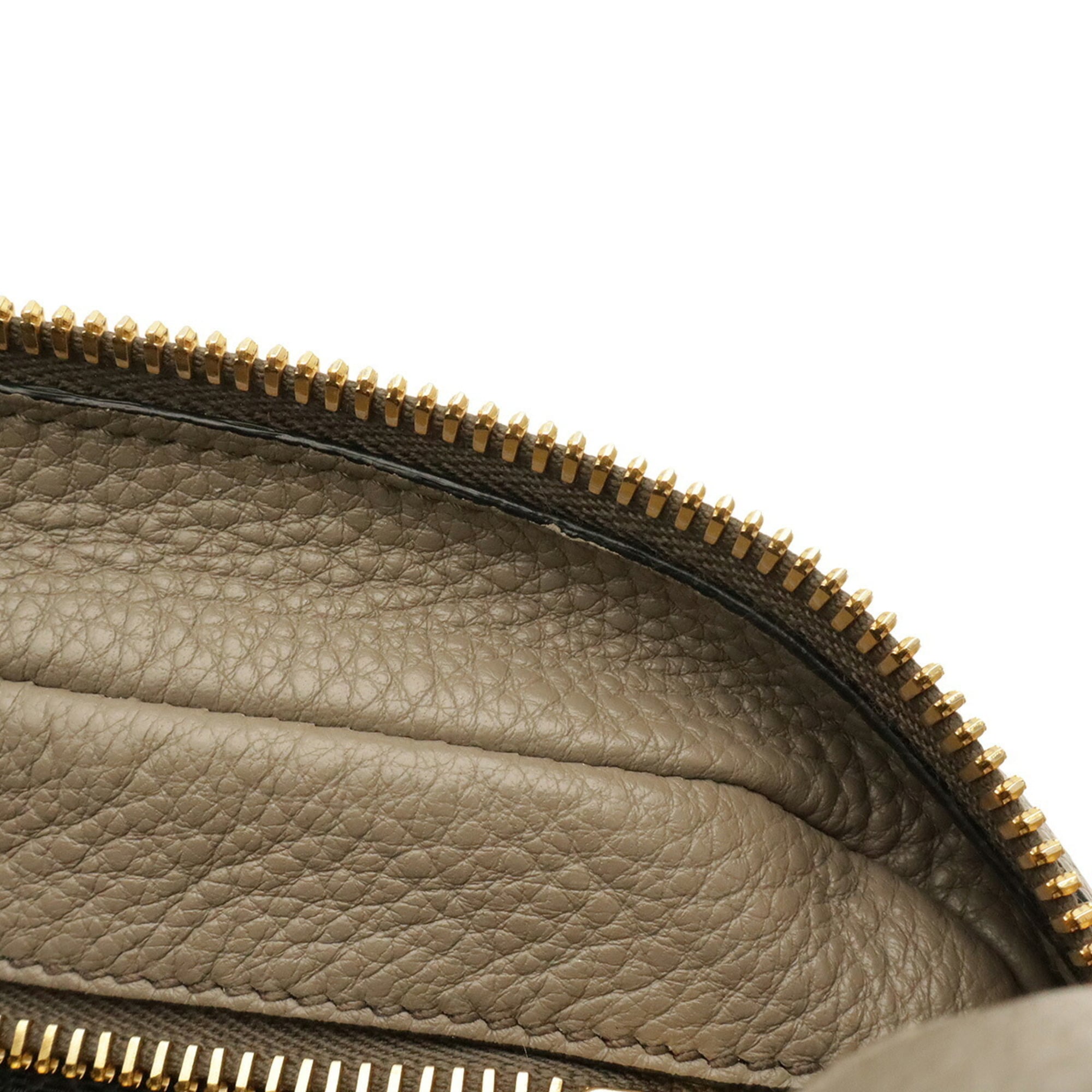 Prada Grayish Leather Clutch Bag Pochette Shoulder Bag (Pre-Owned)