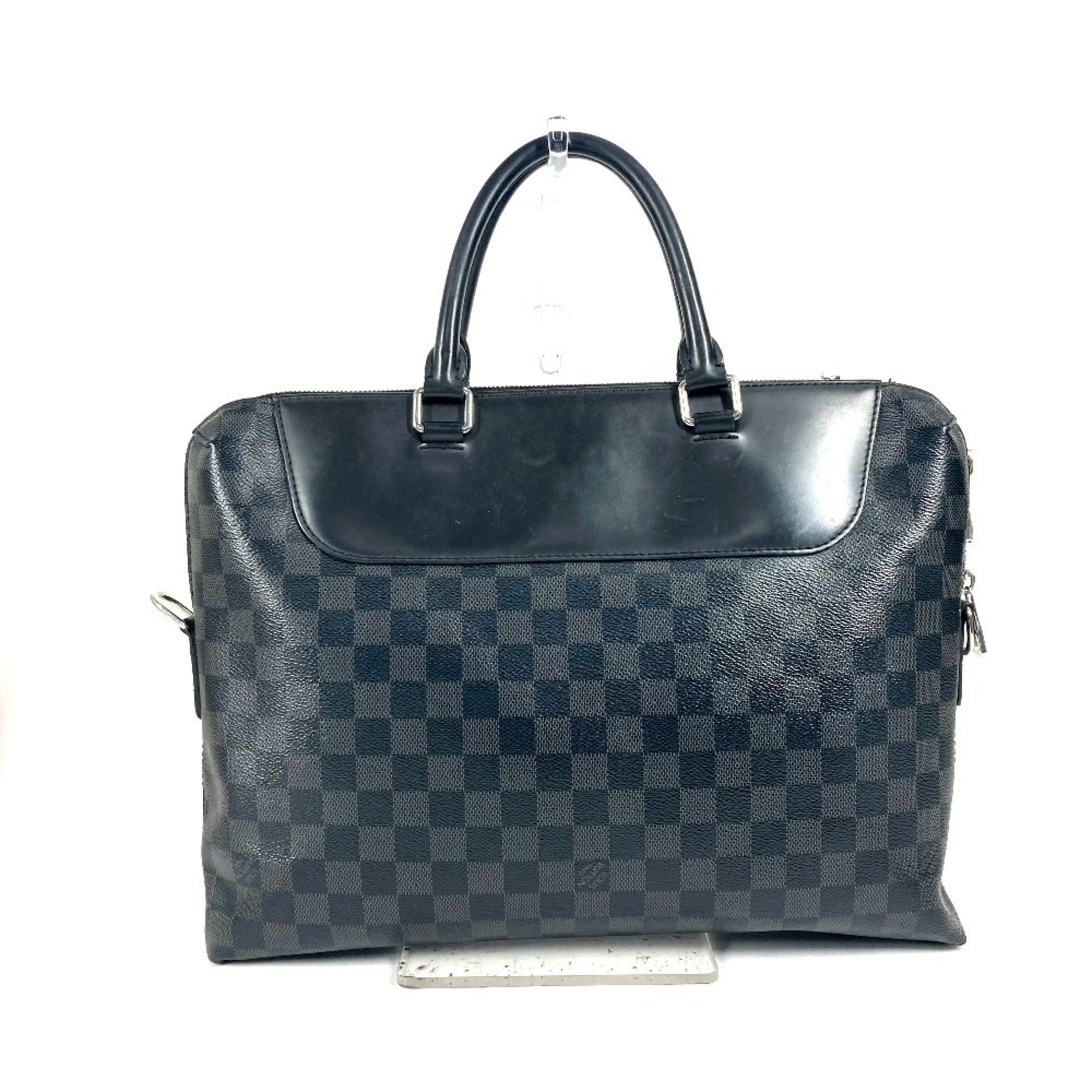 Louis Vuitton Black Damier Graphite Briefcase Shoulder Bag (Pre-Owned)