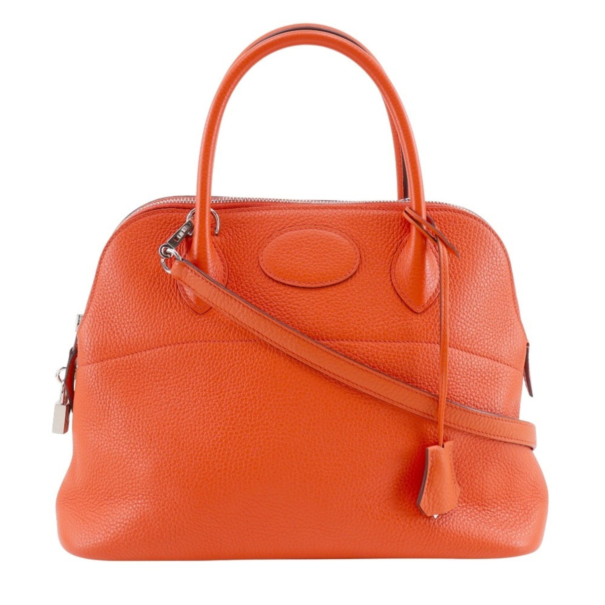Hermes Bolide Orange Taurillon Clemence Leather Handbag (Pre-Owned)