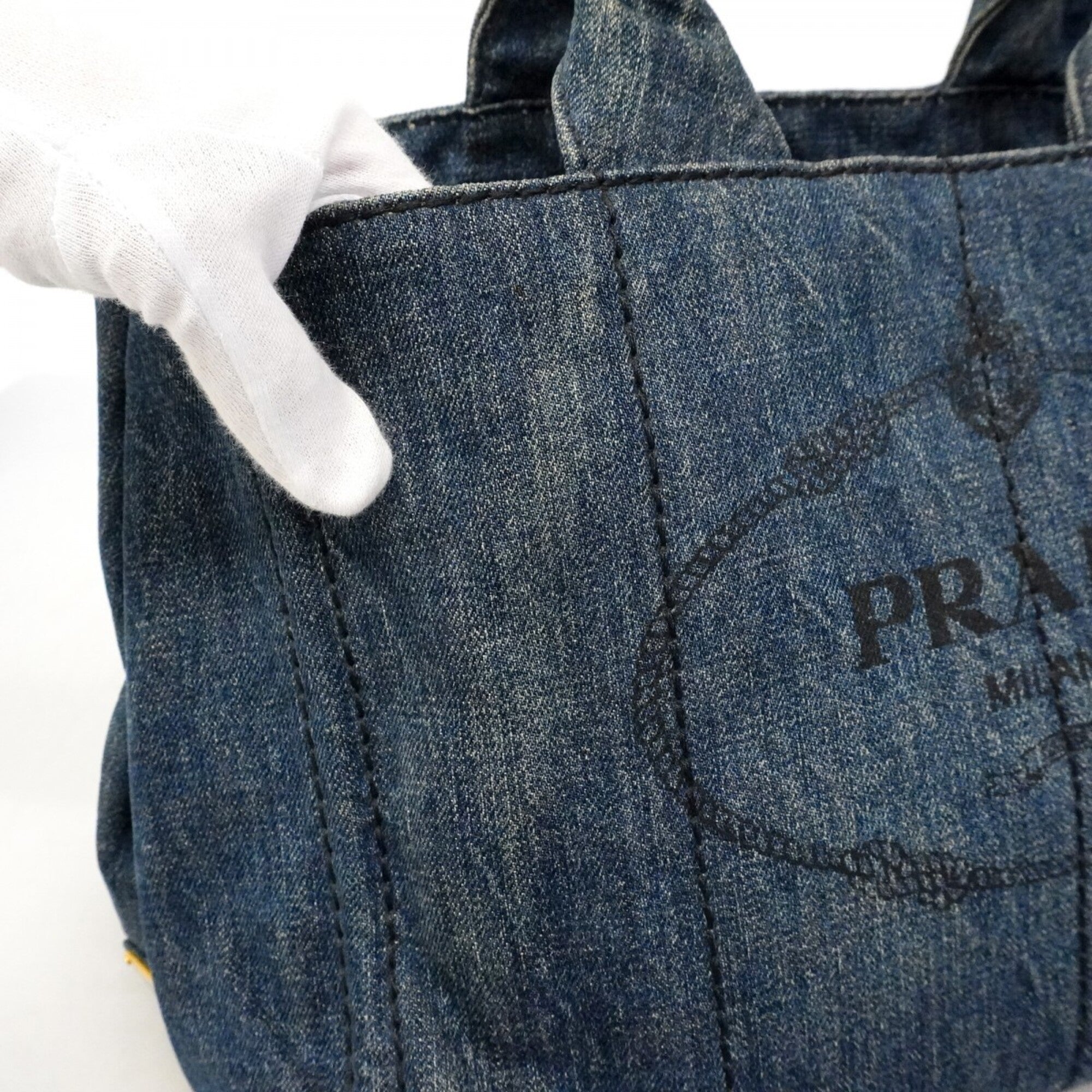 Prada Navy Denim Tote Bag (Pre-Owned)
