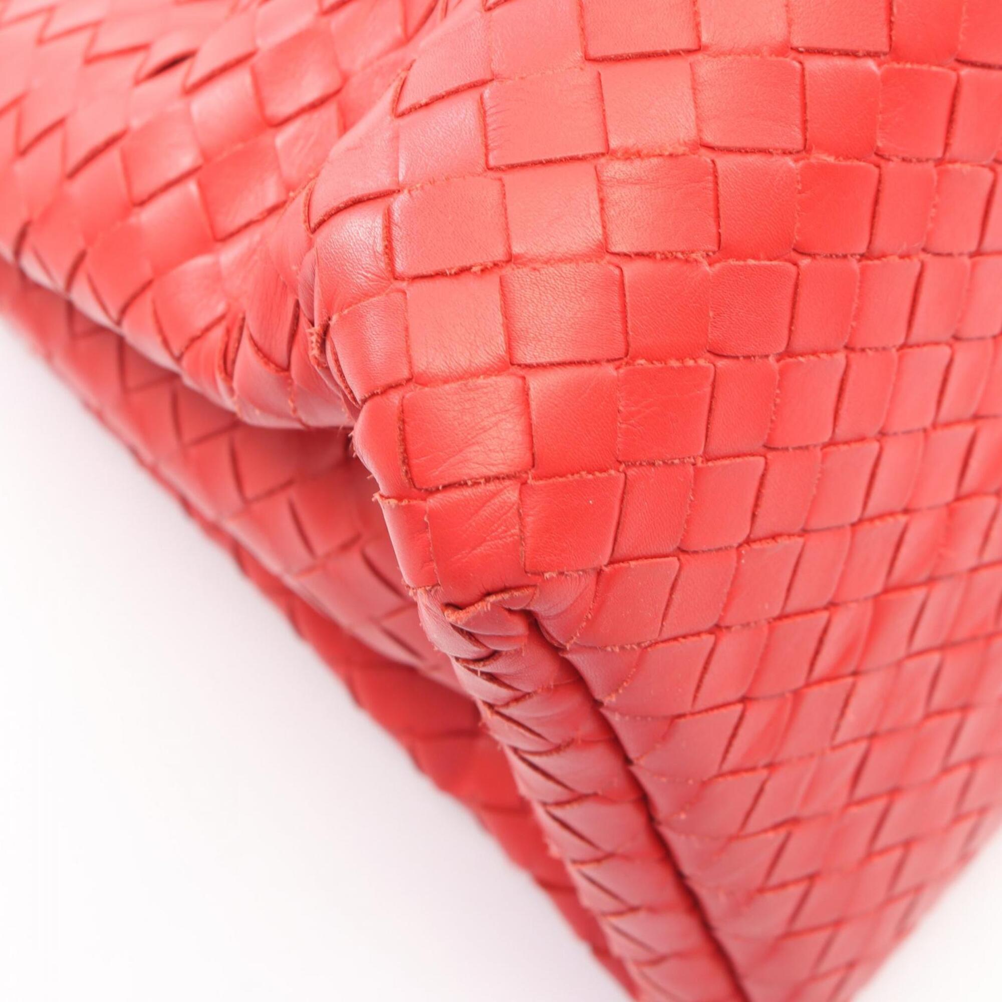 Bottega Veneta Red Color Intrecciato Handbag (Pre-Owned)
