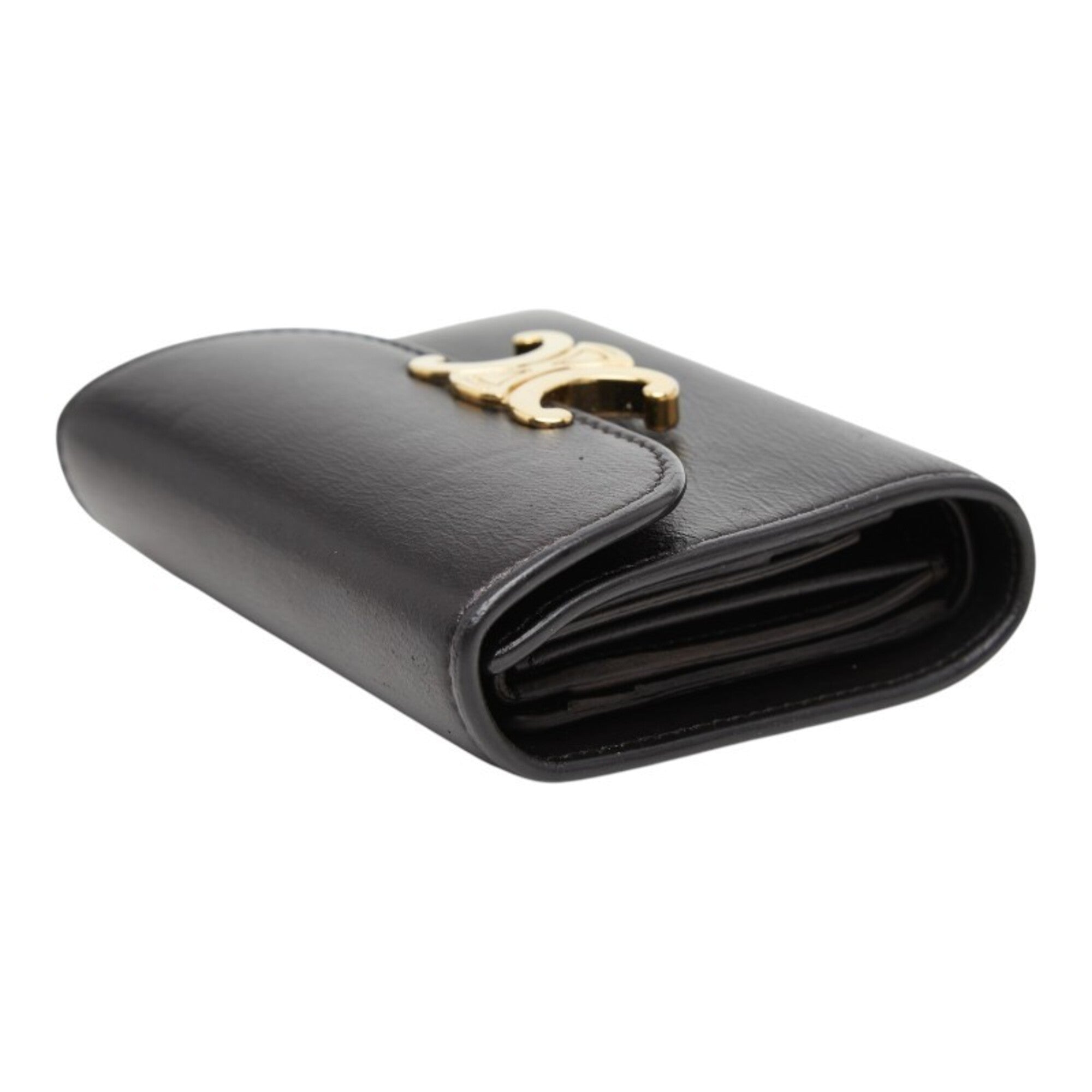 Celine Black Leather Wallet (Tri-Fold) (Pre-Owned)