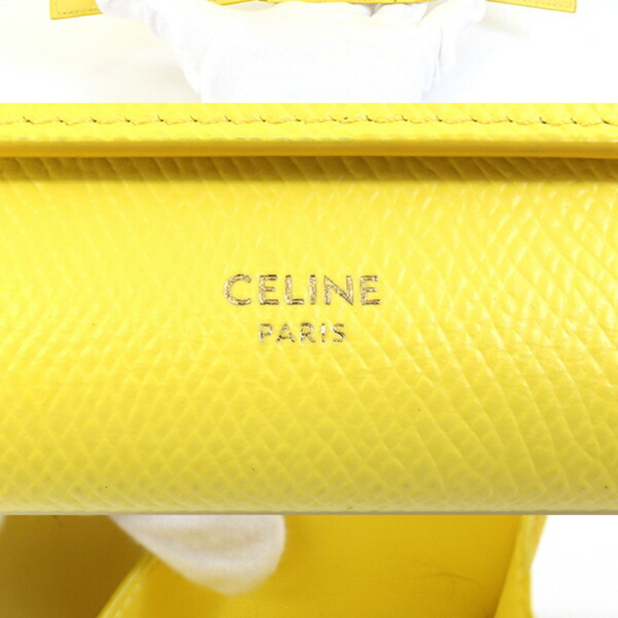 Celine Yellow Leather Wallet (Tri-Fold) (Pre-Owned)