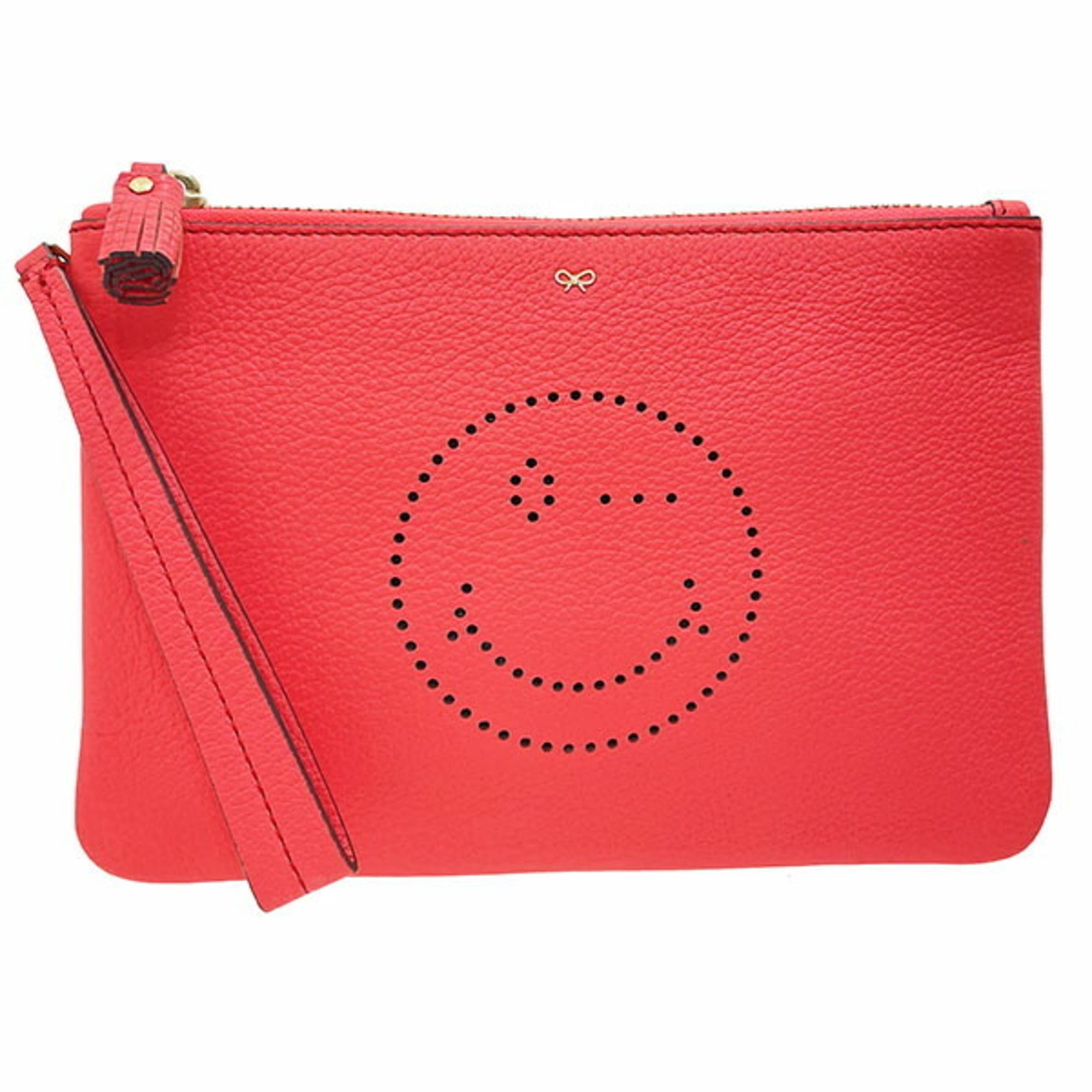 Anya Hindmarch Gold Leather Clutch Bag Pouch (Pre-Owned)