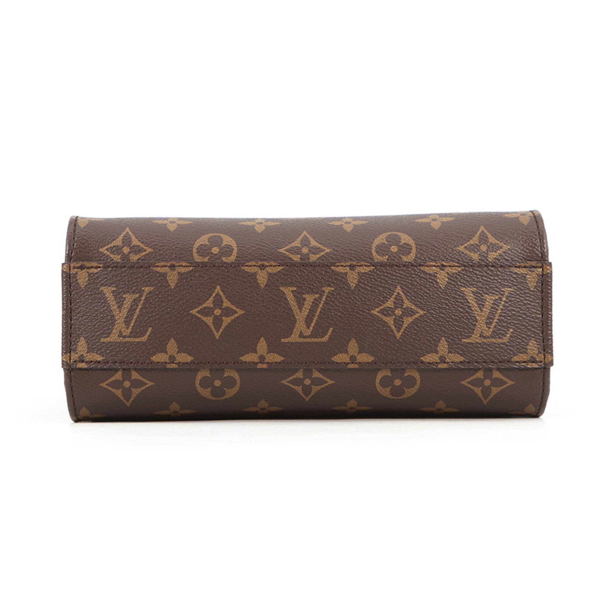 Louis Vuitton Brown Red Color Monogram Canvas Handbag Shoulder Bag (Pre-Owned)