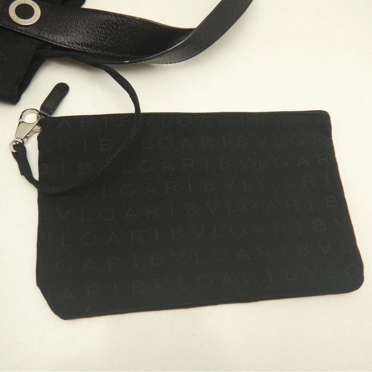 Bvlgari Black Canvas Leather Tote Bag (Pre-Owned)
