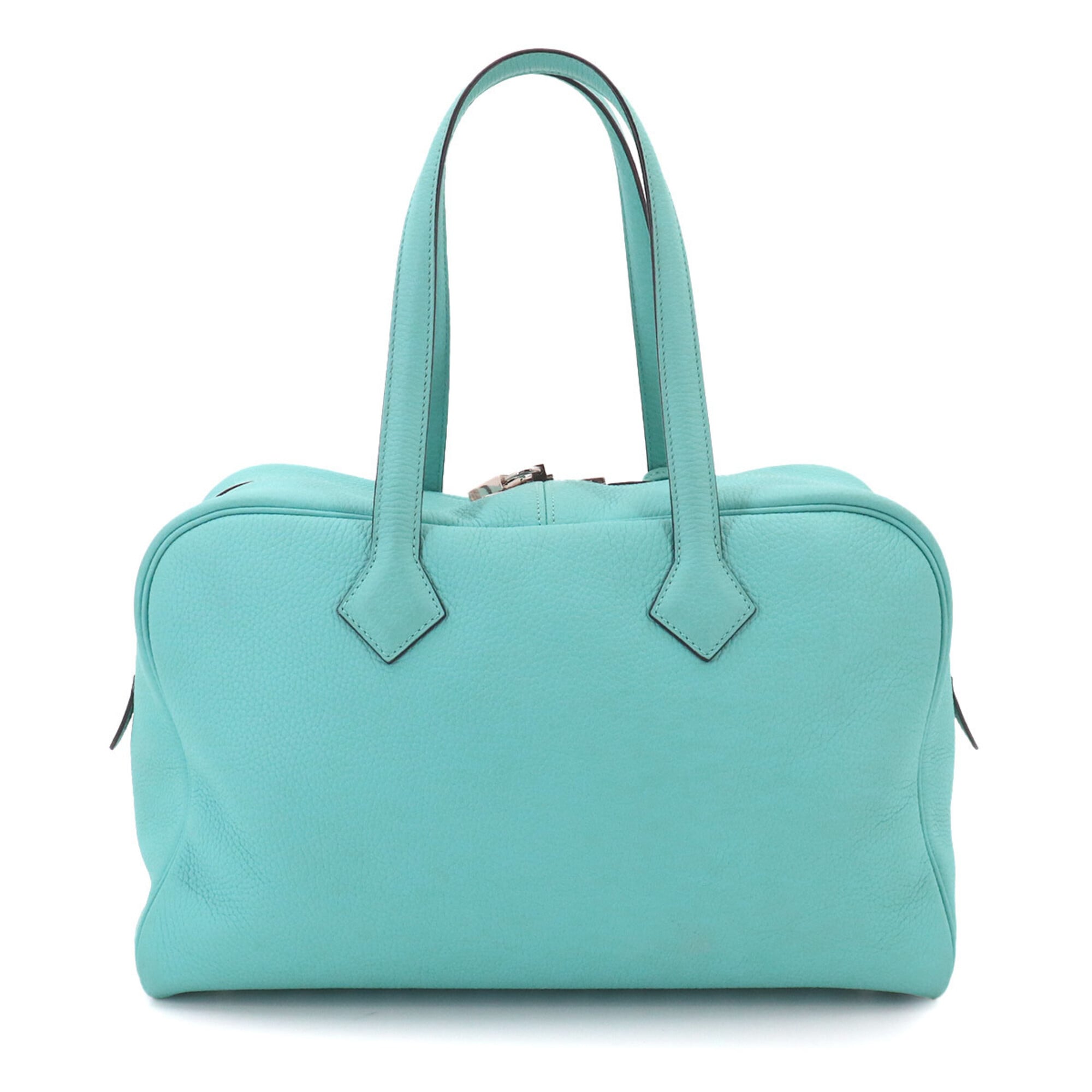 Hermes Blue Taurillon Clemence Leather Handbag (Pre-Owned)