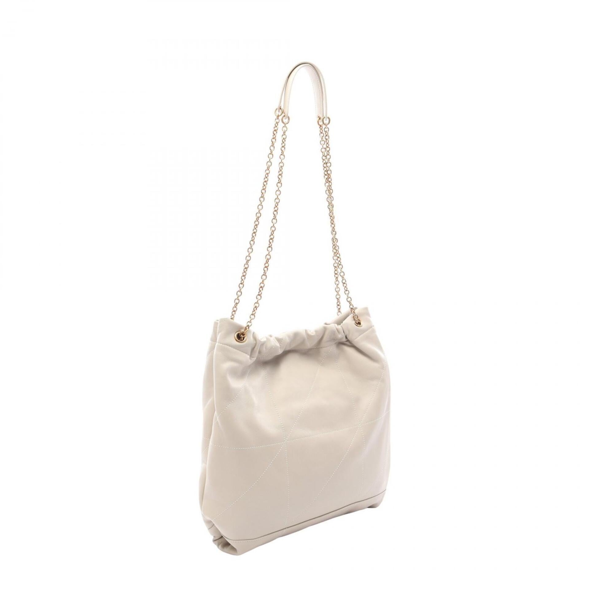 Yves Saint Laurent Ivory Leather Handbag Pouch Shoulder Bag (Pre-Owned)