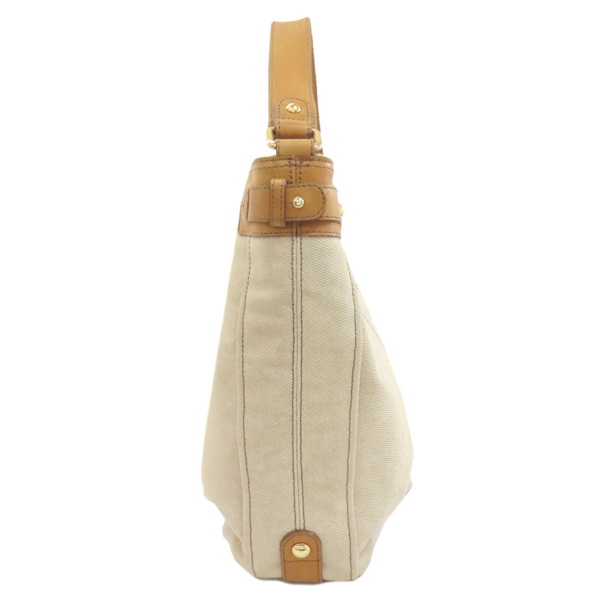 Burberry Brown Gray Canvas Leather Handbag (Pre-Owned)