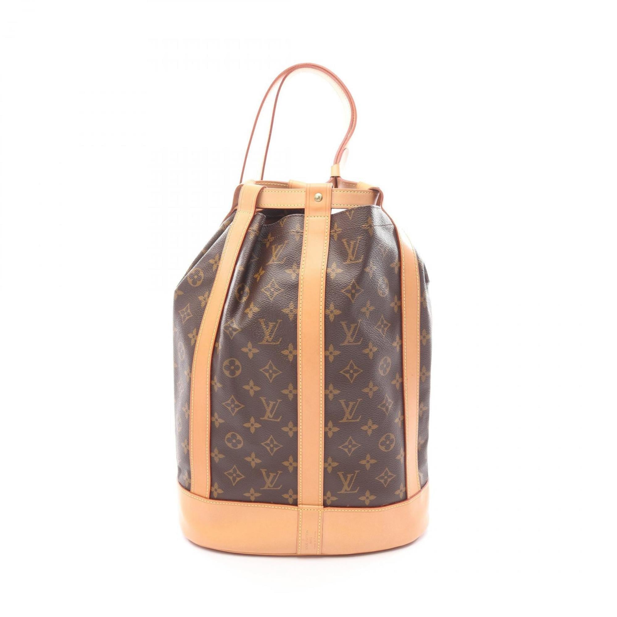 Louis Vuitton Brown Coated Canvas Leather Handbag Shoulder Bag (Pre-Owned)
