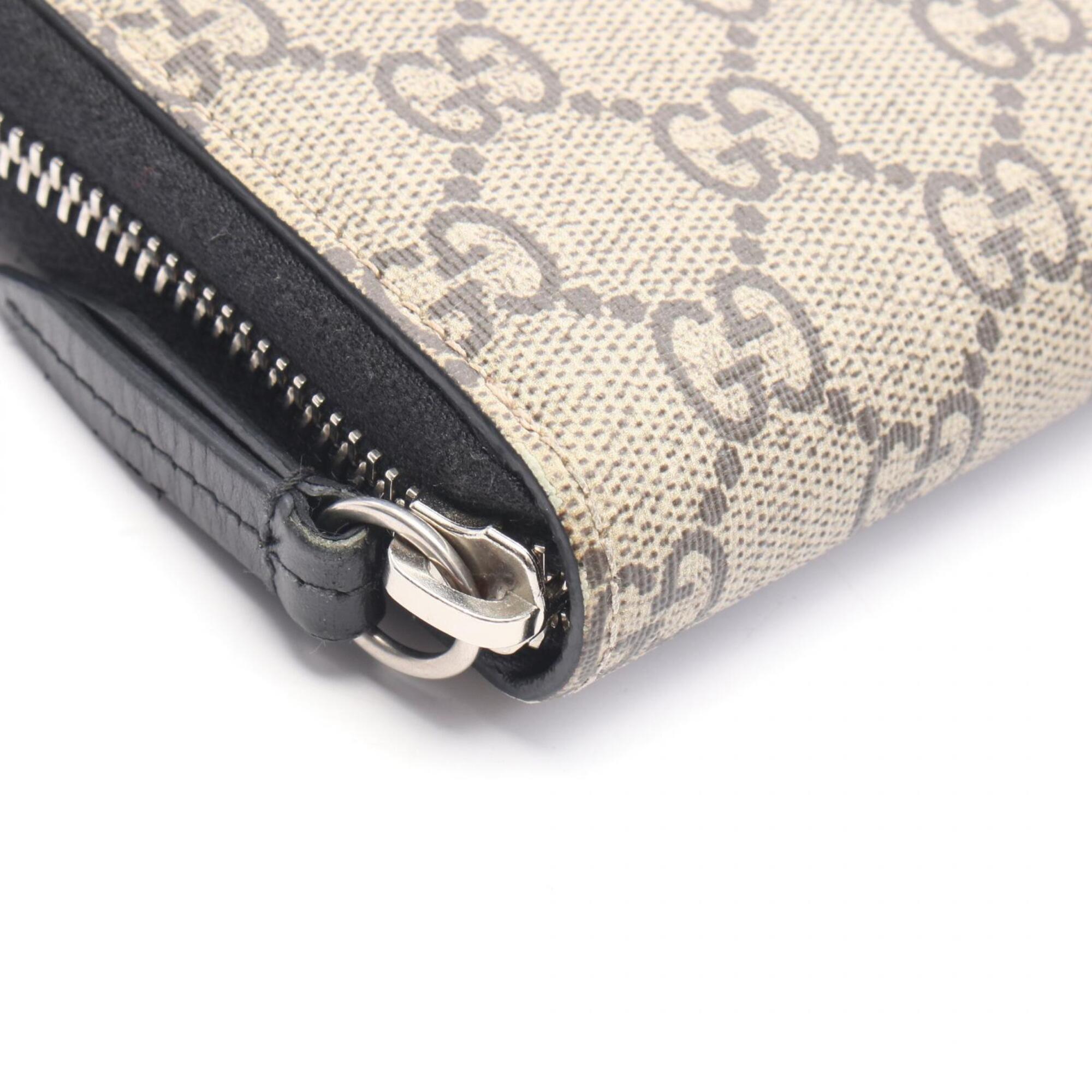 Gucci Beige Brown Multi-Color Gg Supreme Leather Long Wallet (Bi-Fold) (Pre-Owned)