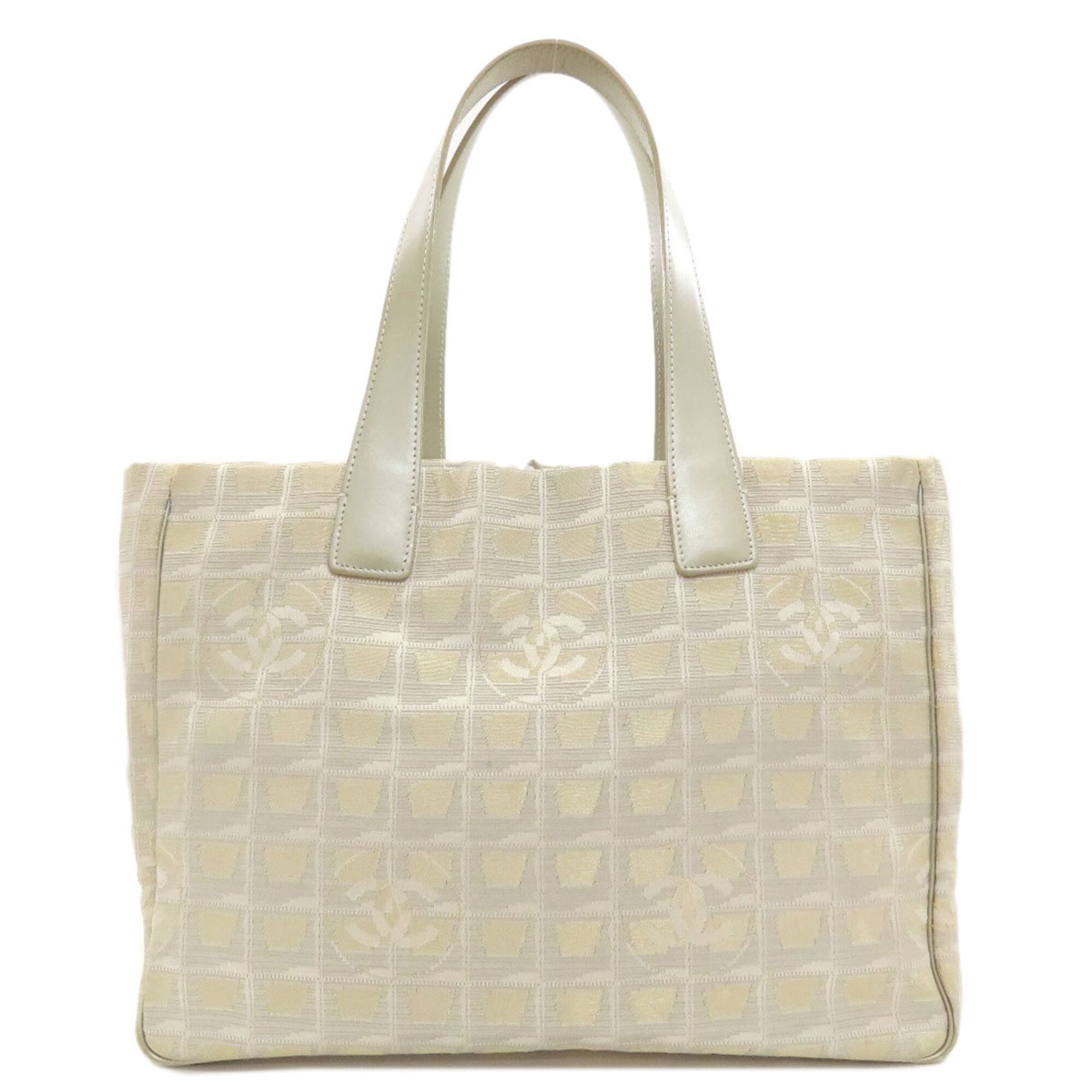 Chanel Silver Yellow Nylon Jacquard Tote Bag (Pre-Owned)