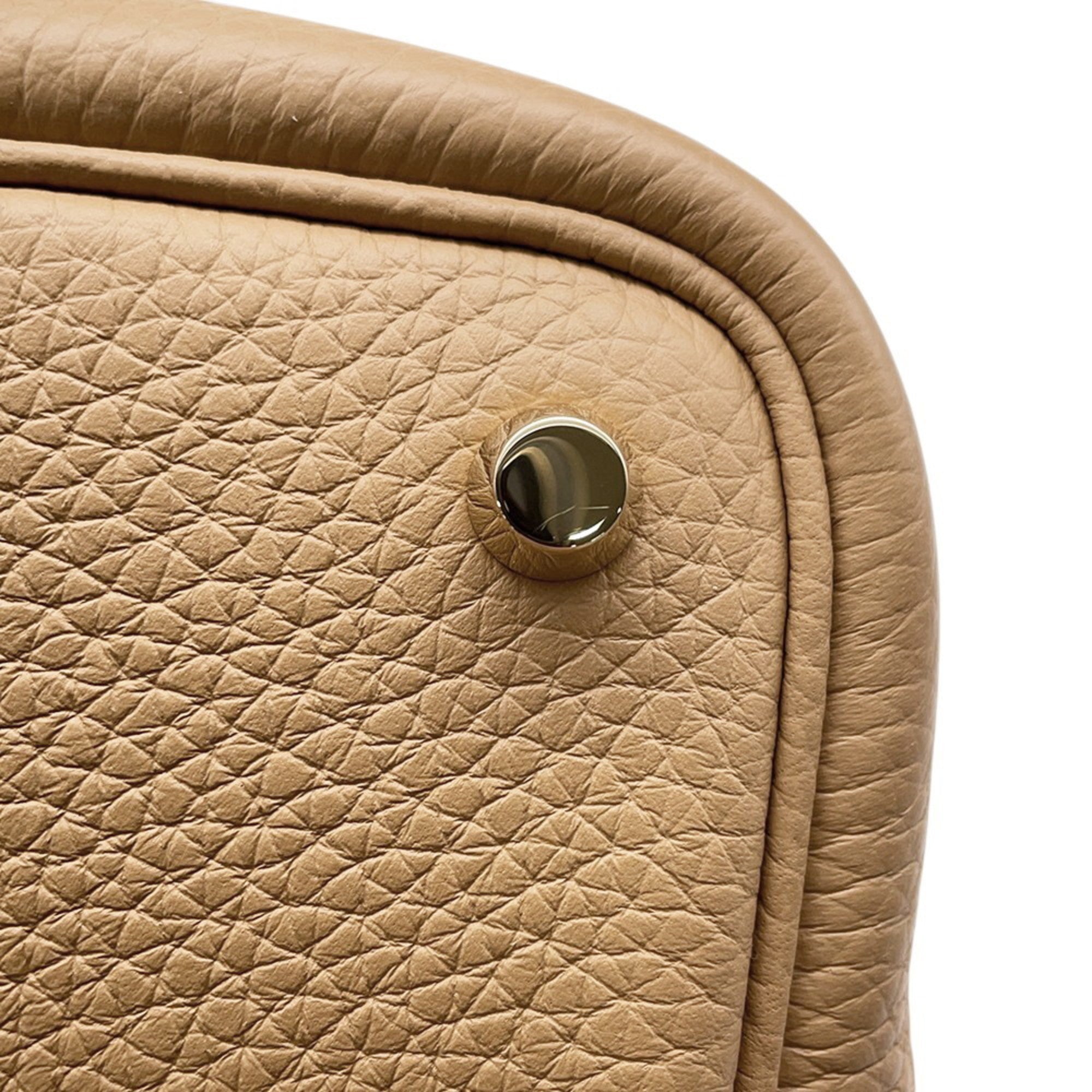Hermes Beige Brown Taurillon Clemence Leather Handbag (Pre-Owned)