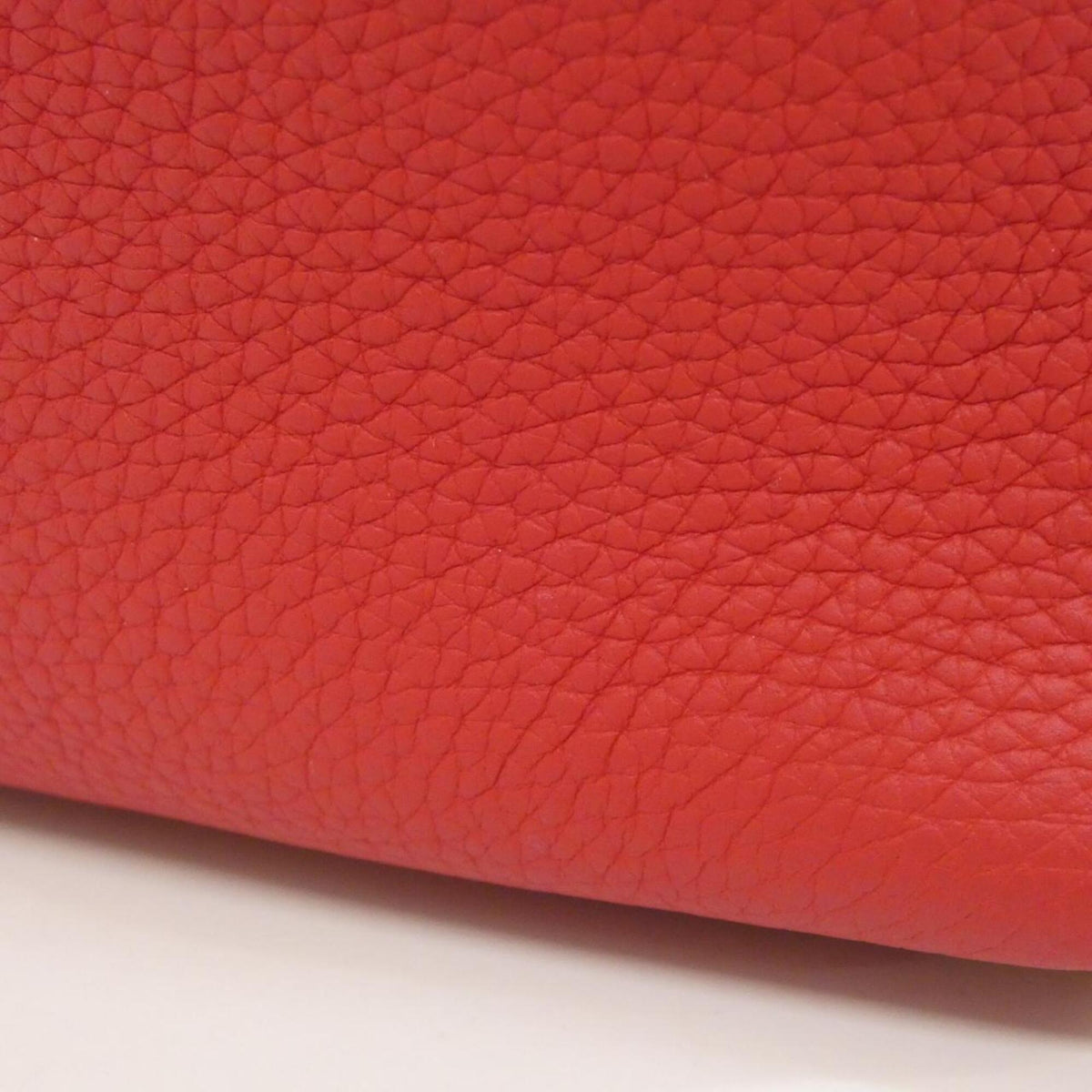Hermes Red Color Taurillon Clemence Leather Handbag (Pre-Owned)