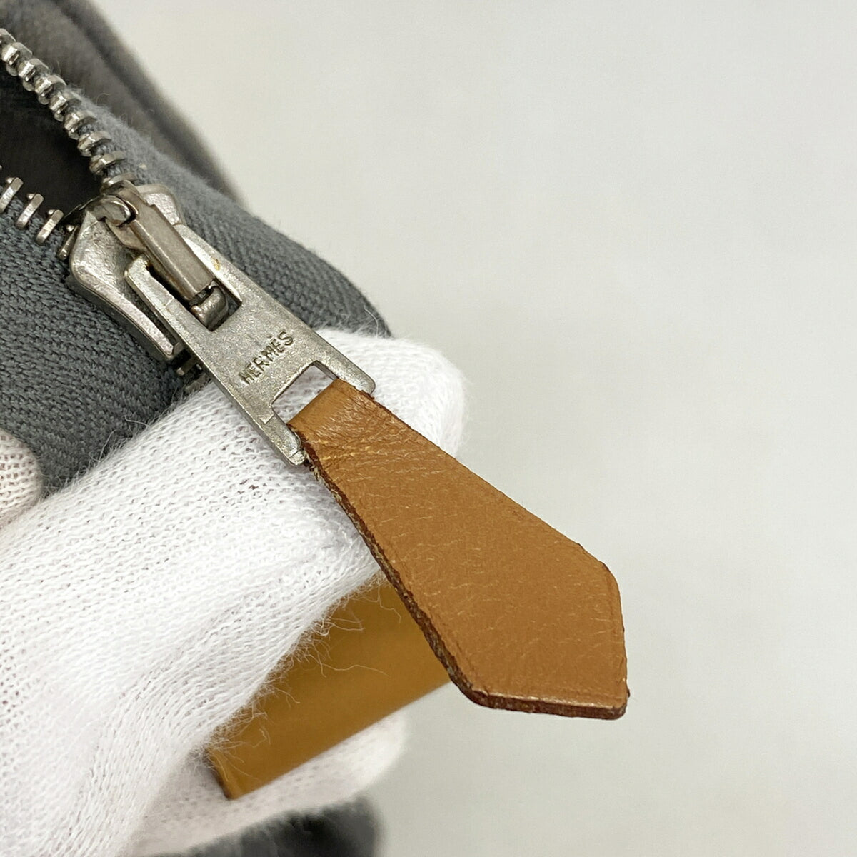 Hermes Gray Canvas Pouch (Pre-Owned)