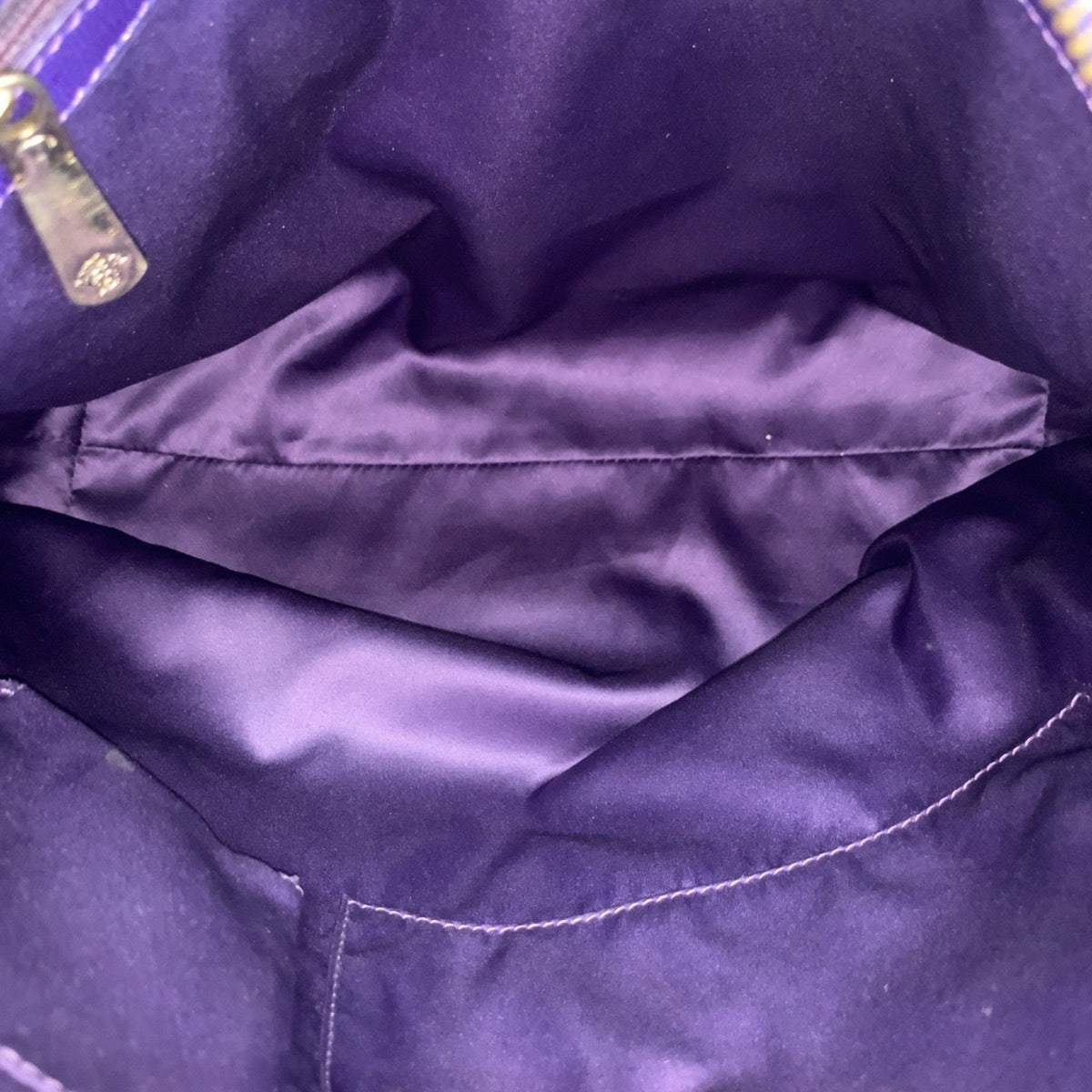 Versace Purple Leather Shoulder Bag Tote Bag (Pre-Owned)
