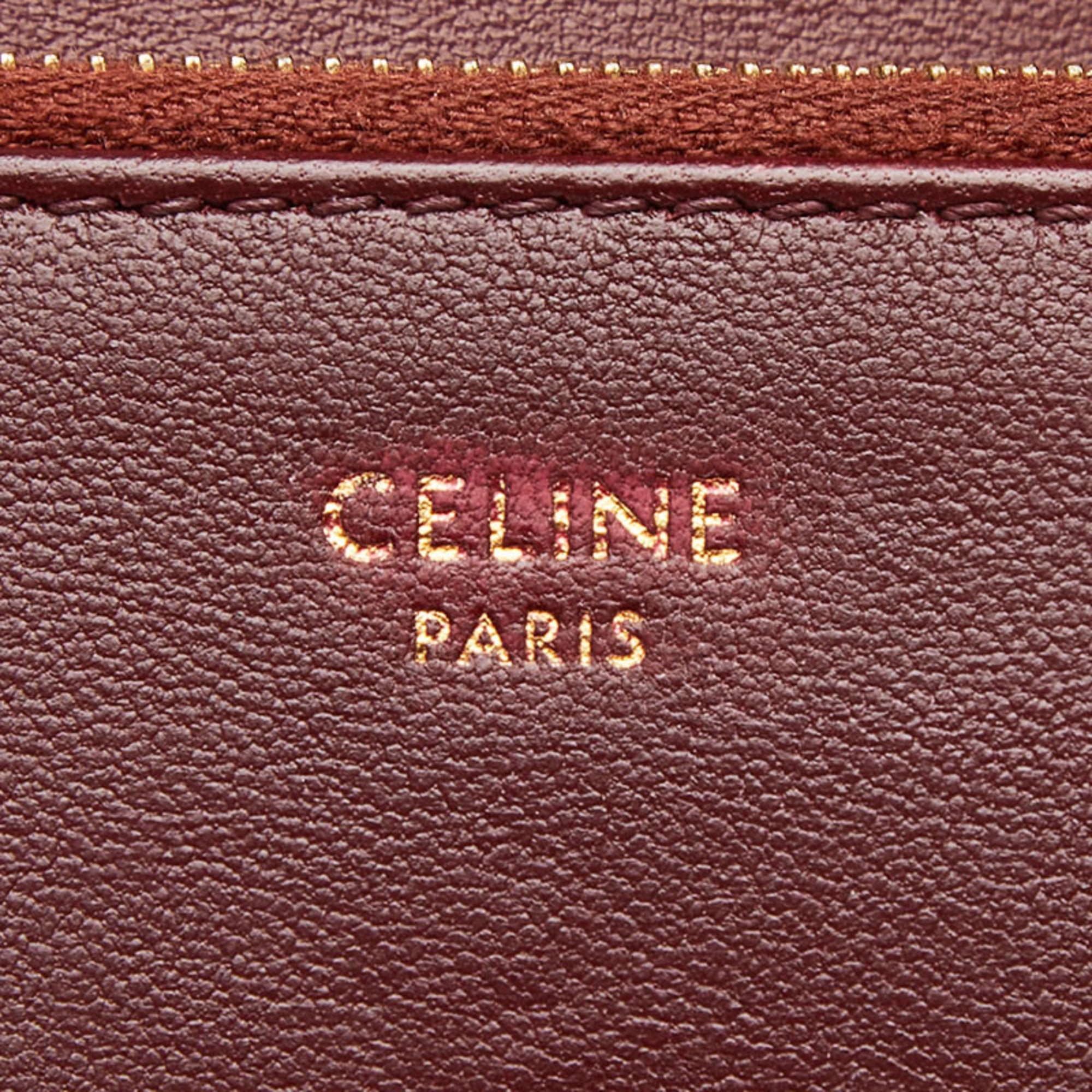 Celine Bordeaux Leather Wallet (Tri-Fold) (Pre-Owned)