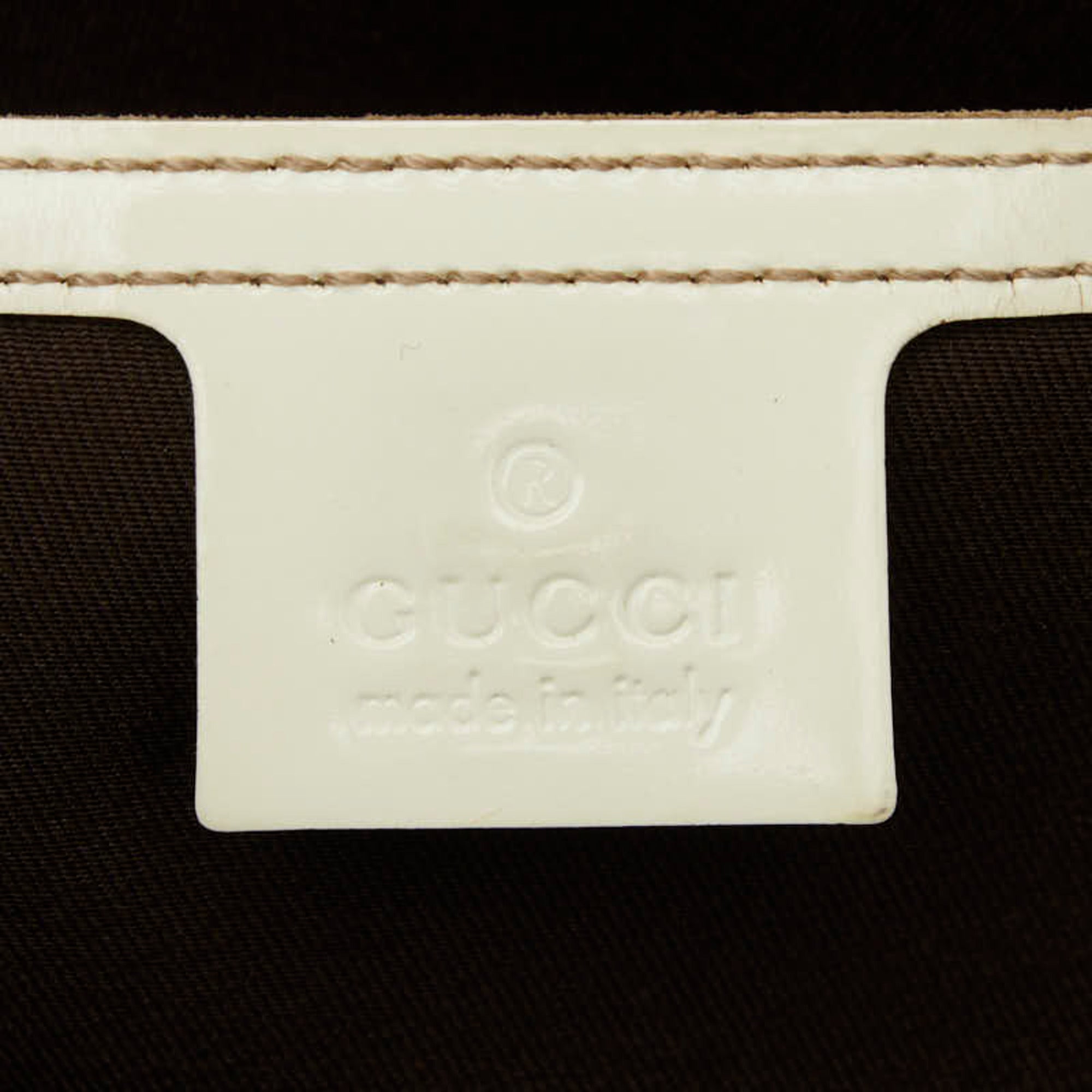 Gucci Beige White Pvc Patent Leather Tote Bag (Pre-Owned)