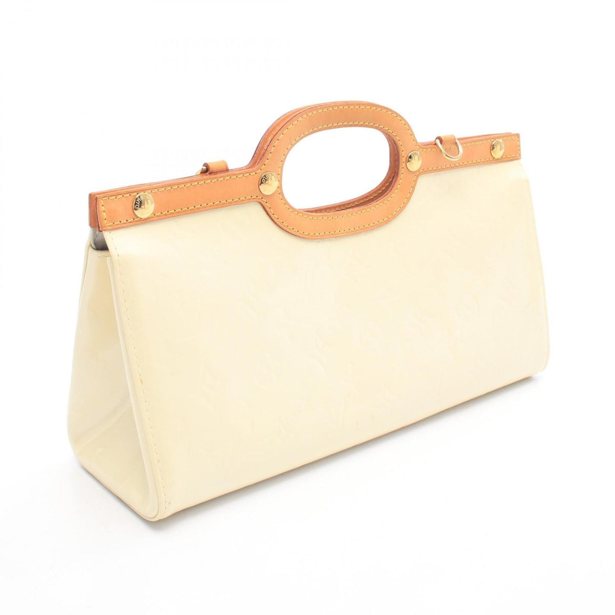Louis Vuitton Pearl White Leather Vernis Handbag (Pre-Owned)