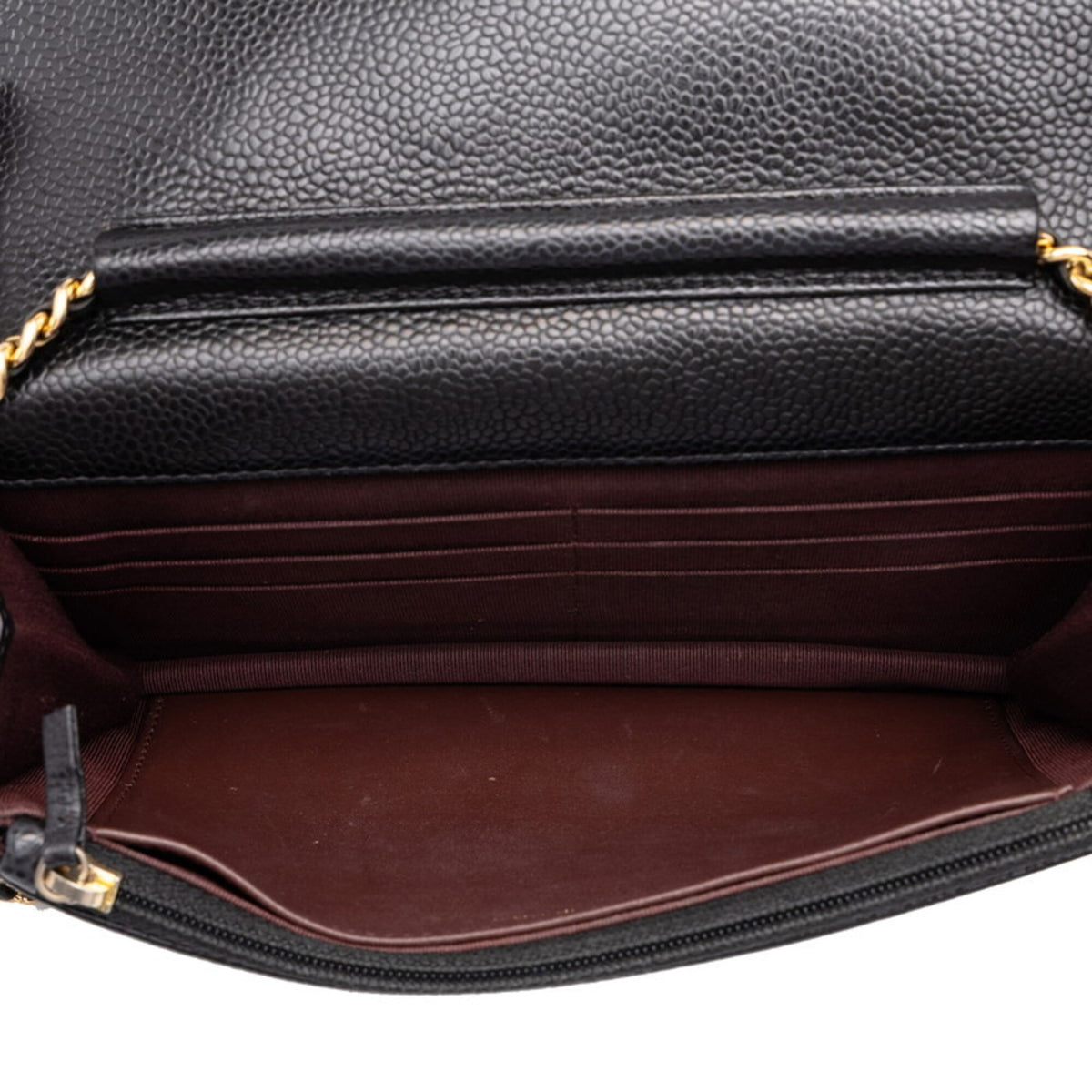 Chanel Black Gold Grained Calfskin Shoulder Bag (Pre-Owned)