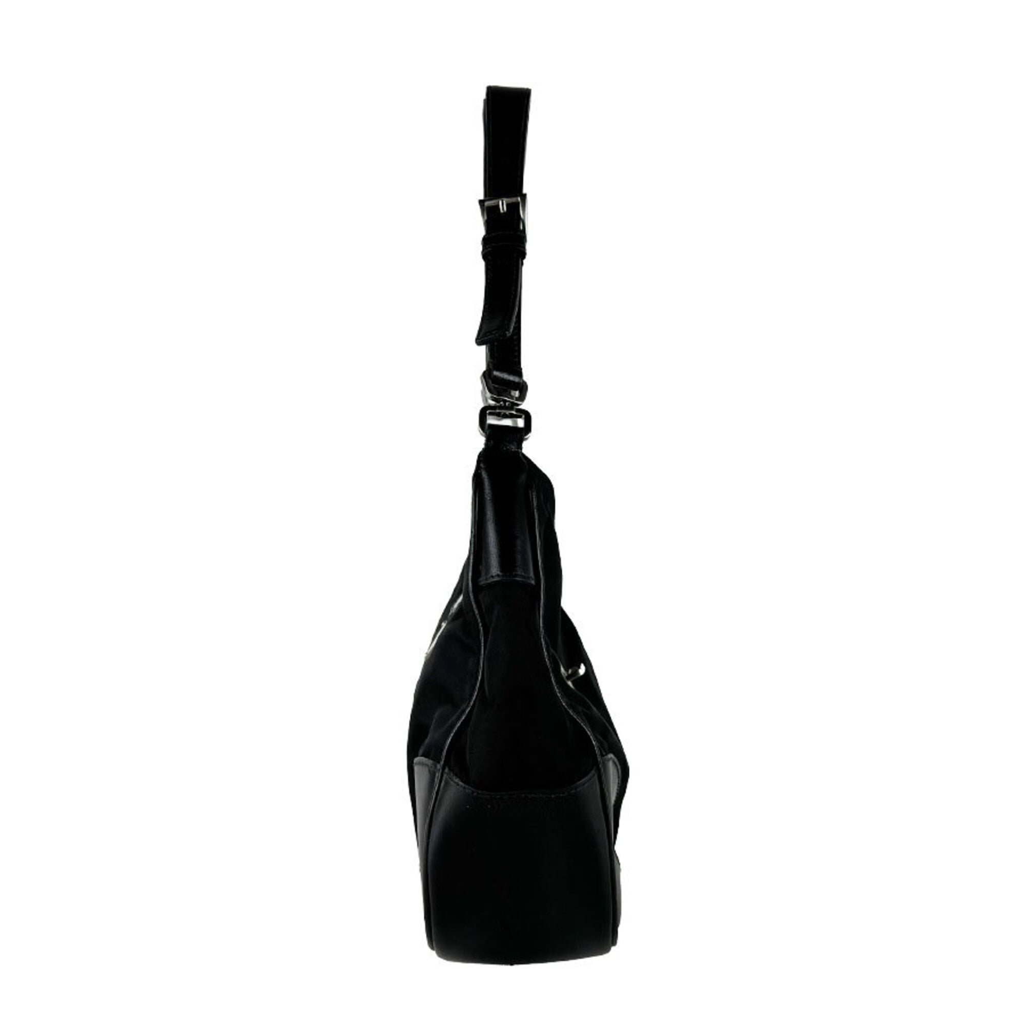 Prada Black Nylon Leather Handbag (Pre-Owned)