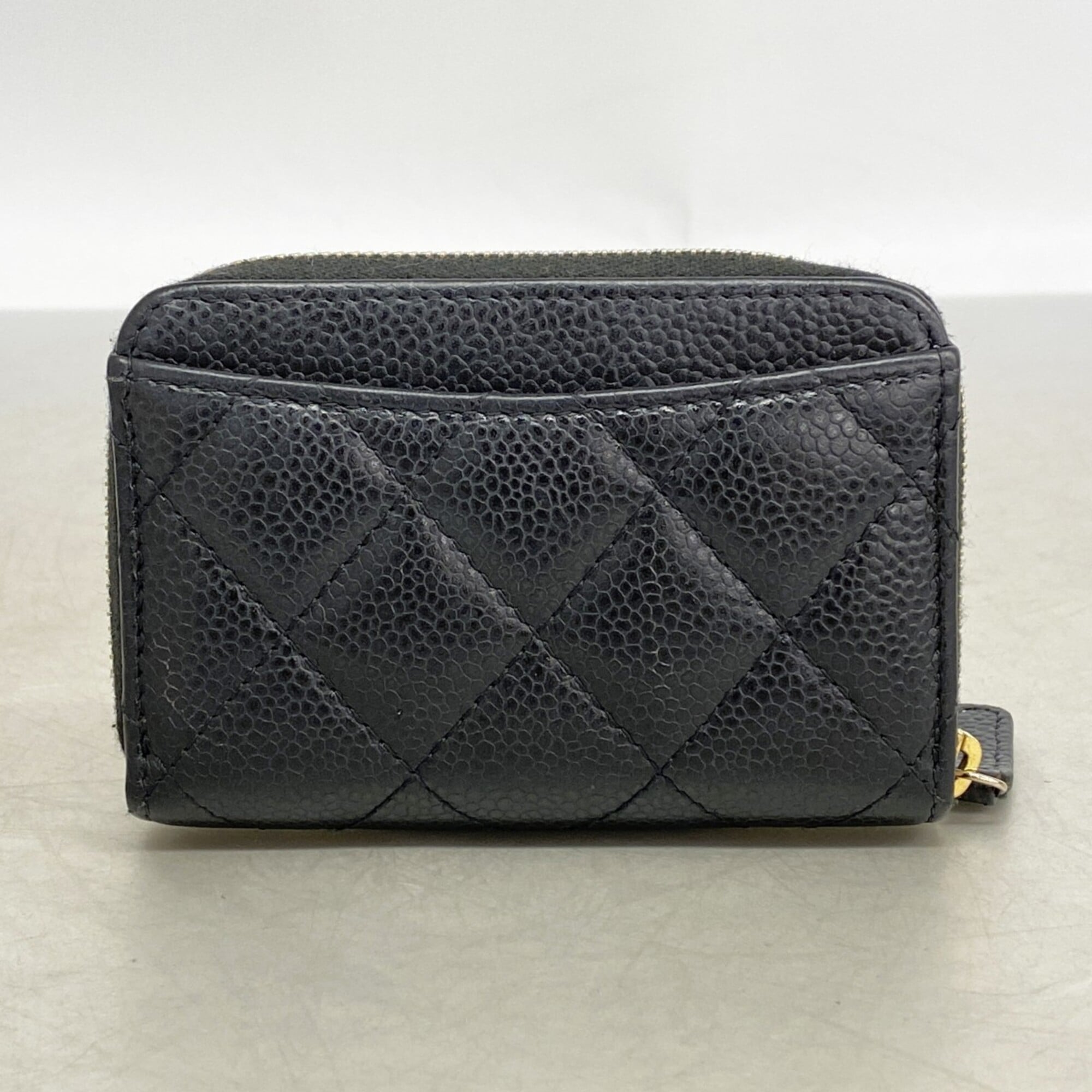 Chanel Black Grained Calfskin Coin Purse/Coin Case (Pre-Owned)