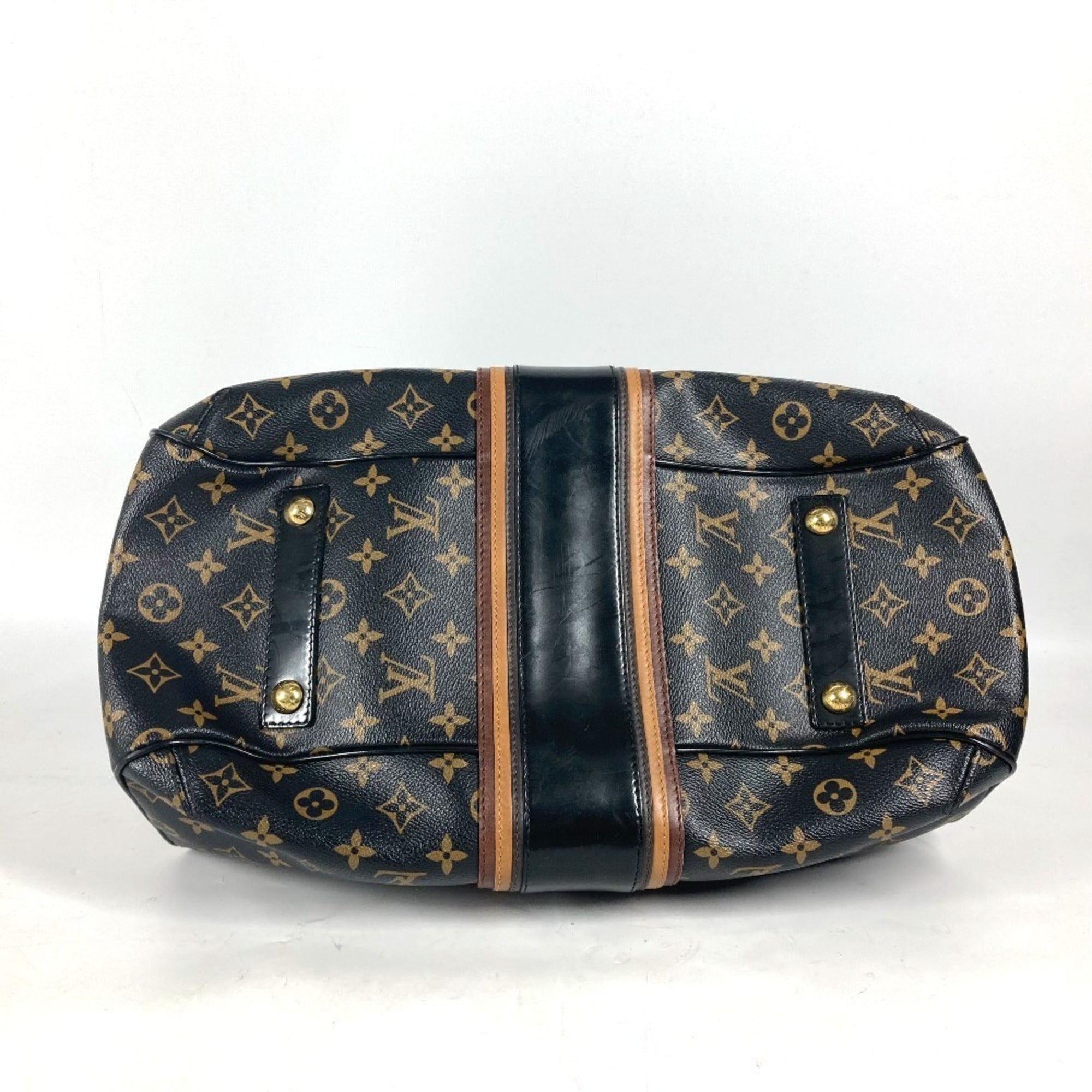 Louis Vuitton Black Brown Canvas Boston Bag Shoulder Bag (Pre-Owned)