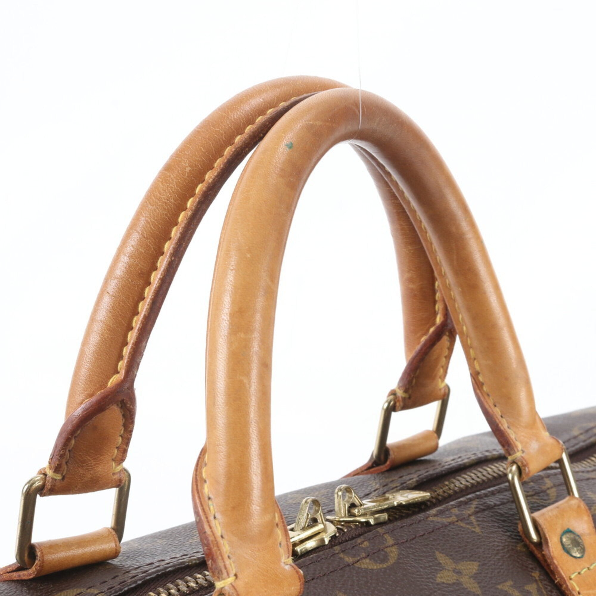 Louis Vuitton Brown Leather Coated Canvas Boston Bag Tote Bag (Pre-Owned)